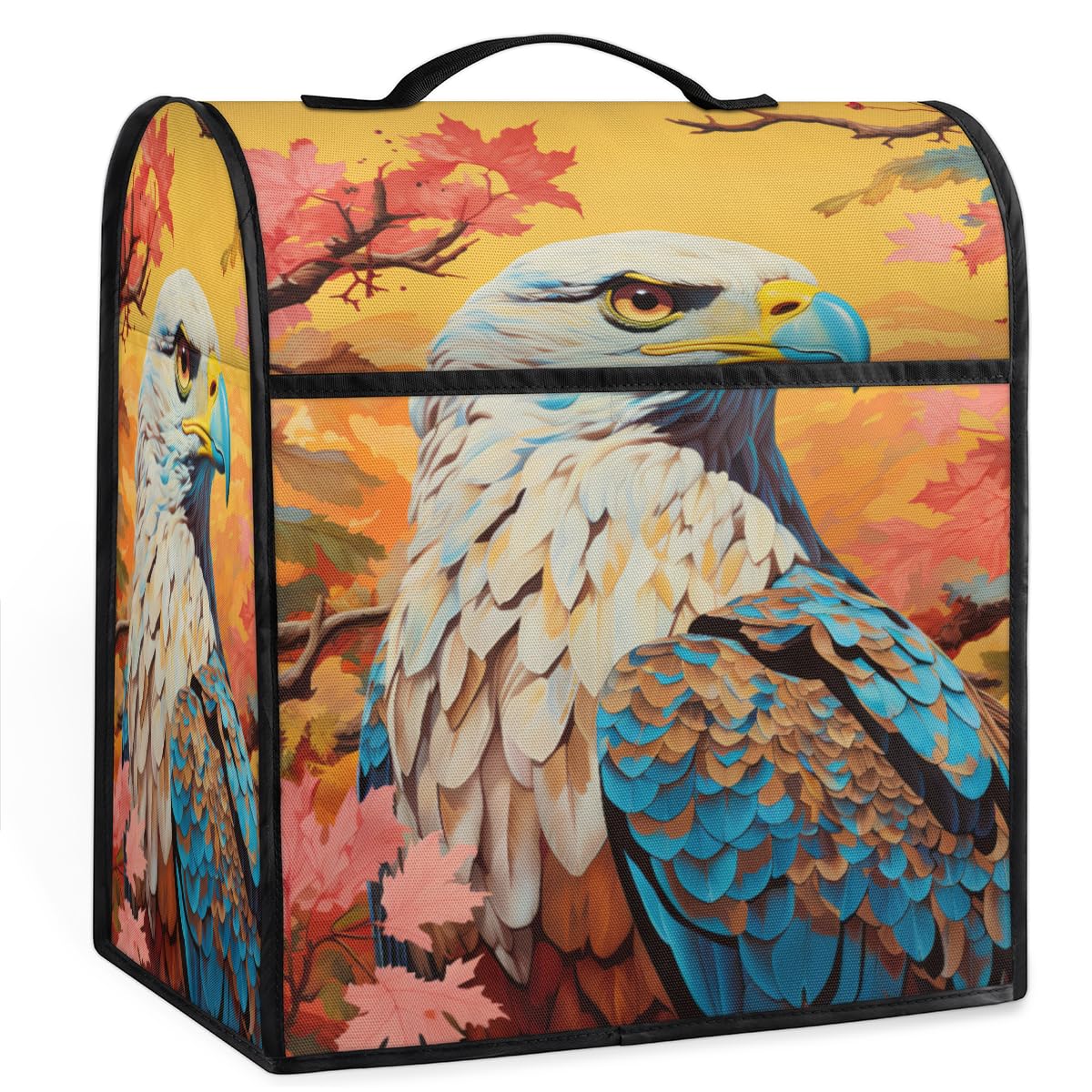 Coffee Maker Cover Eagle Print Kitchen Appliance Covers Small Appliance Covers Blender Cover Juicer Cover Dust Covers for Kitchen Appliances with Top Handle and Pockets,Washable,B325