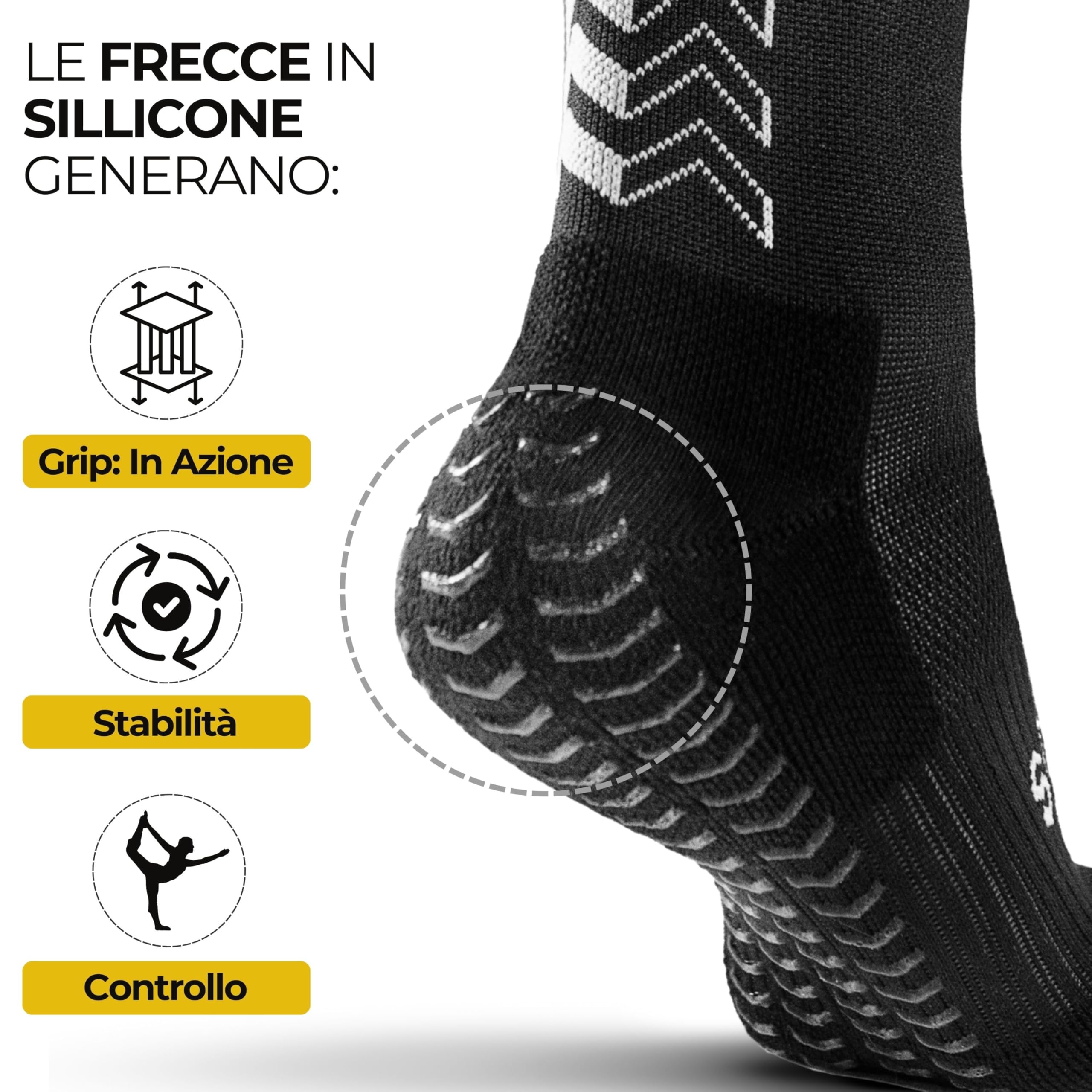 GEARXPro - Calza a Compressione - Doppio Grip - Migliora il Flusso Sanguigno - Stabilità, Controllo e Traspirabilità, Calze Calcio e Running