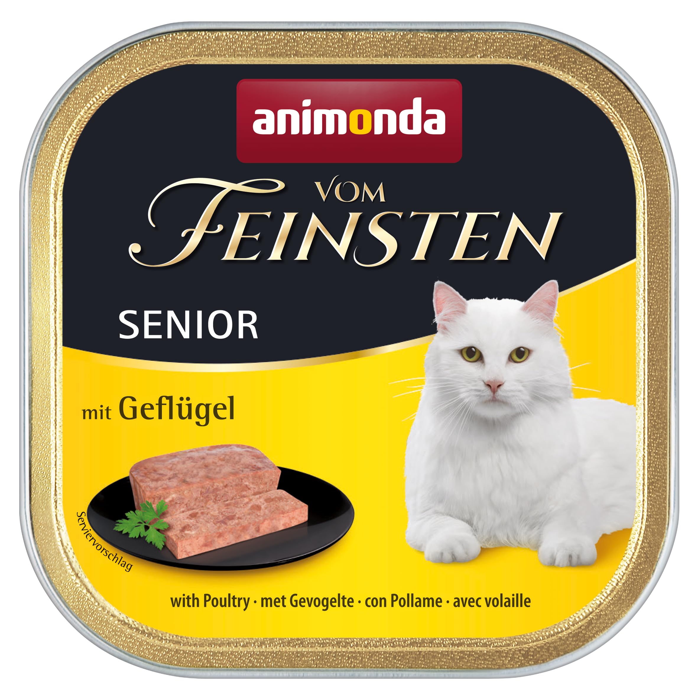 animonda Vom Feinsten Senior Variété (32 x 100 g), Nourriture Humide Senior pour Chats âgés à partir de 7 Ans, Nourriture pour Chats sans céréales ni Sucre, avec 100% d'ingrédients Frais et charnels