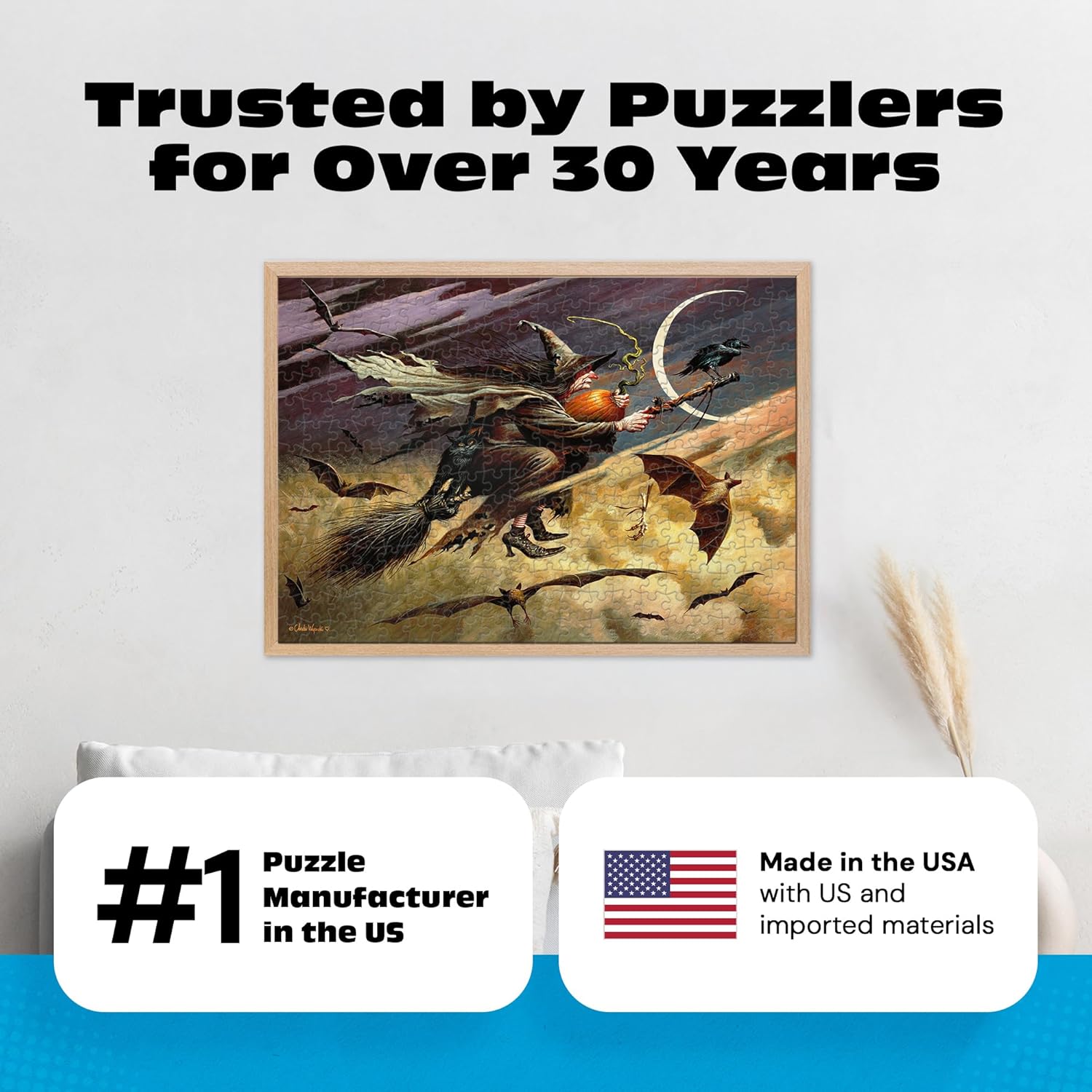 Buffalo Games – 300 Charles Wysocki: Imerelda Jagger Heppzalilly Oversized Piece Jigsaw Puzzle Larger Shapes - Great for Adults, Seniors, Family, Kids, Easy to Grip