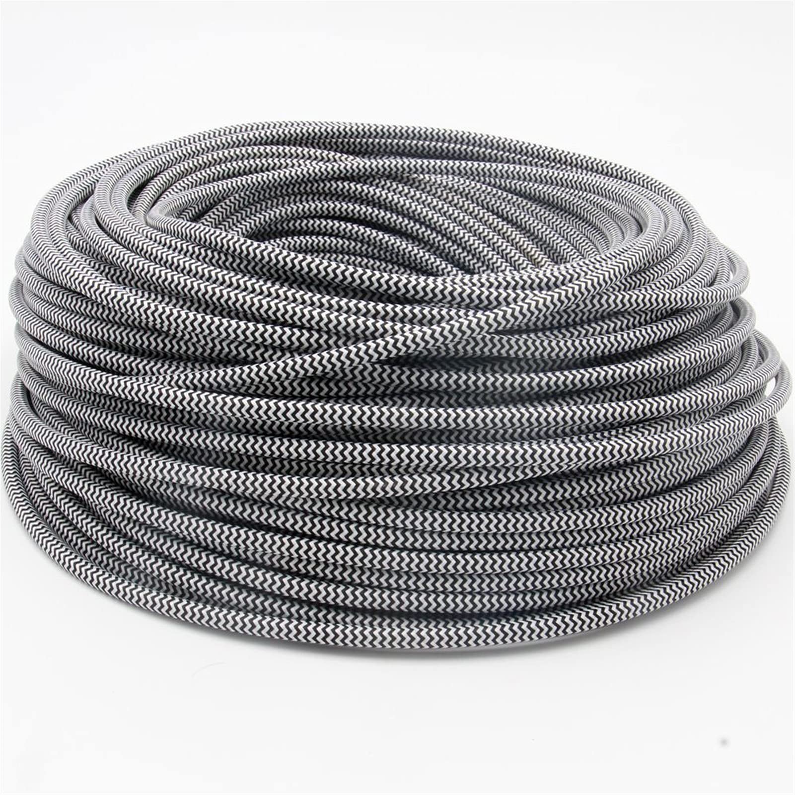 Silikonkabel, Elektrokabel 3 Kern 0,75 mm2 Gewebe Tuch Bedecktes Kabel Vintage Lichtkabel 3 Draht Elektrische Draht Textil Flexibles Netzkabel(Brown,20m)