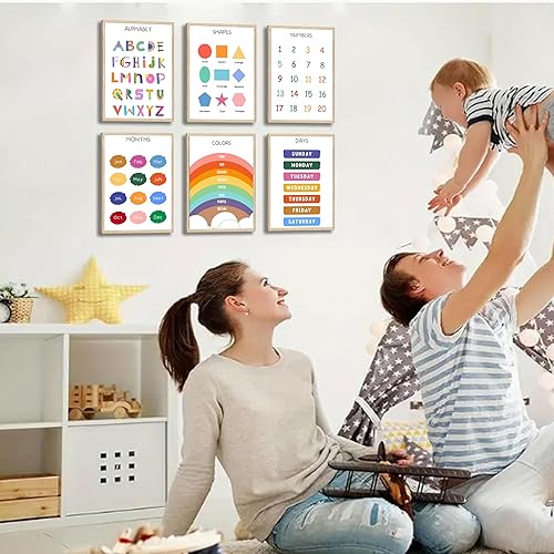 Miniatura 3 de DULASI Carteles educativos para niños pequeños y niños, arte de pared de aprendizaje en el aula y en el hogar, carteles educativos para escuela