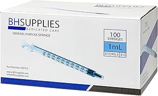 1ml Syringe Sterile with Luer Slip Tip - 100 Syringes by BH Supplies (No needle) Individually Sealed - FDA Approved - coolthings.us