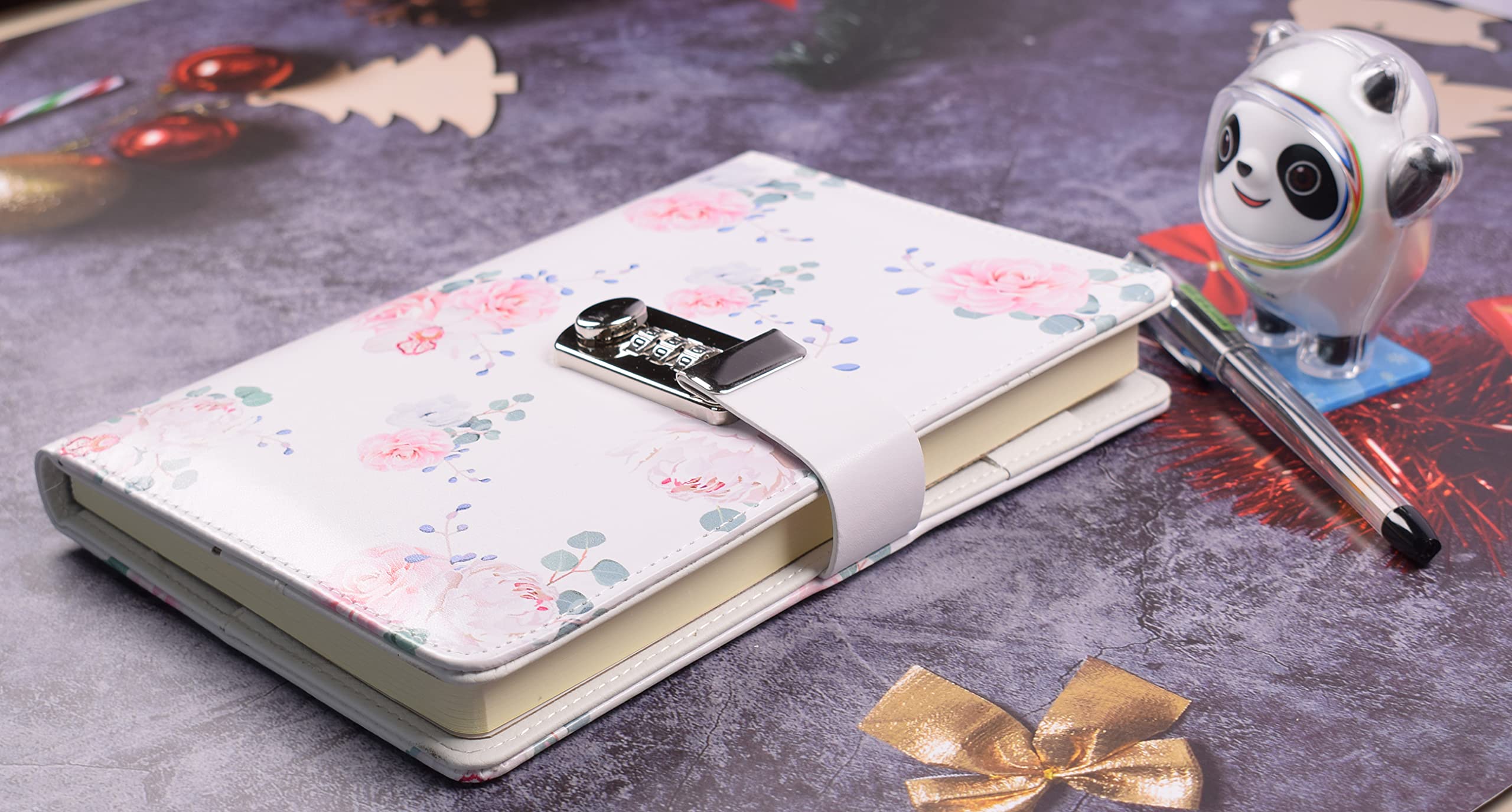 A5 Password Lock Diary Journal – PU Leather Cover, 110 Sheets, 3-Digit Combination Lock, Waterproof, For Teens & Adults (Style 6)