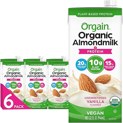 Leche orgánica proteica de avena Orgain, 2 sabores, 32 onzas, 6 unidades
