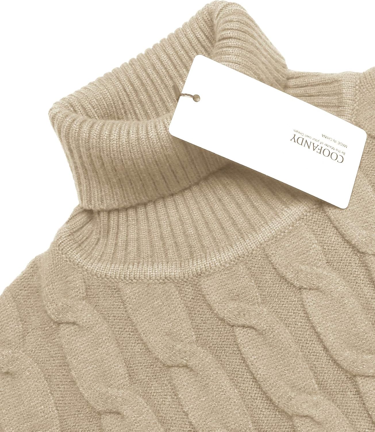 COOFANDY Men's Slim Fit Turtleneck Sweater Casual Twisted Knitted Pullover Sweaters - Image 4