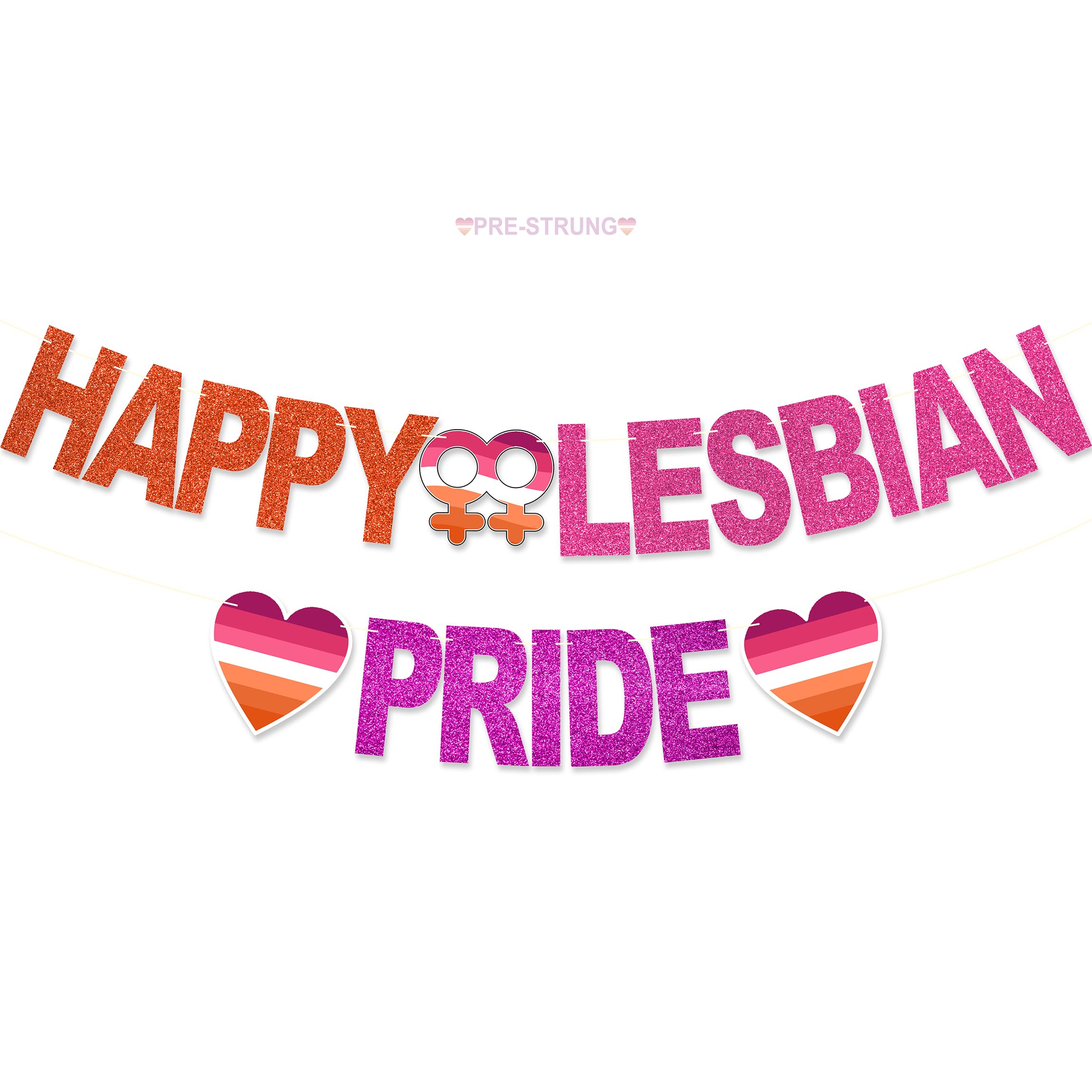 Bannière Happy Lesbian Pride pailletée et décorations de fête LGBT month