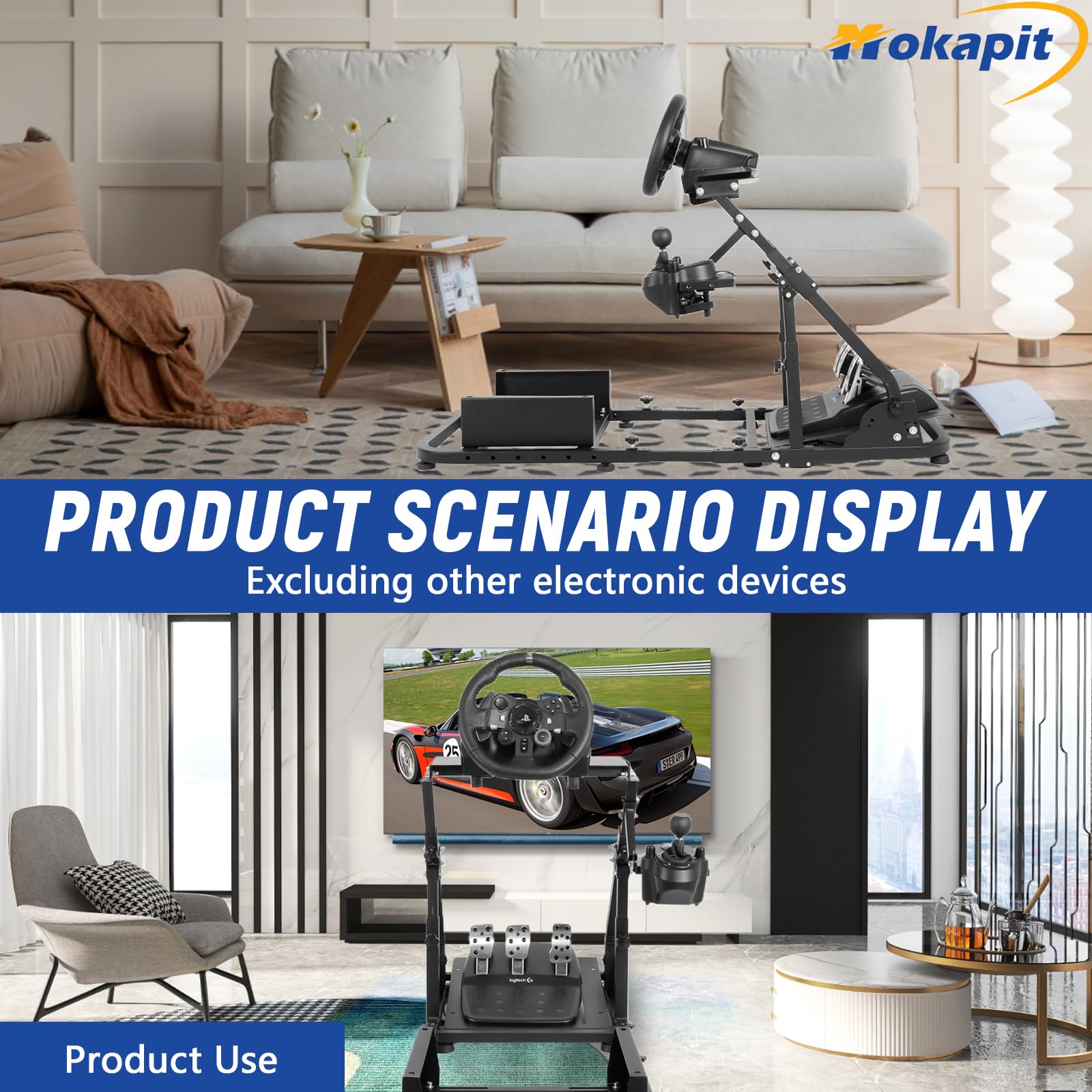 Mokapit More Stable Racing Steering Wheel Compatible with Logitech ...