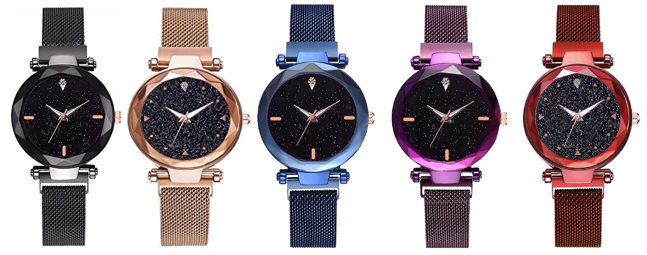 ZUPERIA Black Dial Combo of Magnet Watch - Combo of 5 - for Girls & Women (B083QL746S) Amazon Price History, Amazon Price Tracker
