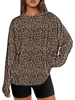 Trendy Queen Womens Oversized Long Sleeve T Shirts 2025 Basic Crewneck Tee Fall Tops Casual Workout Y2K Clothes