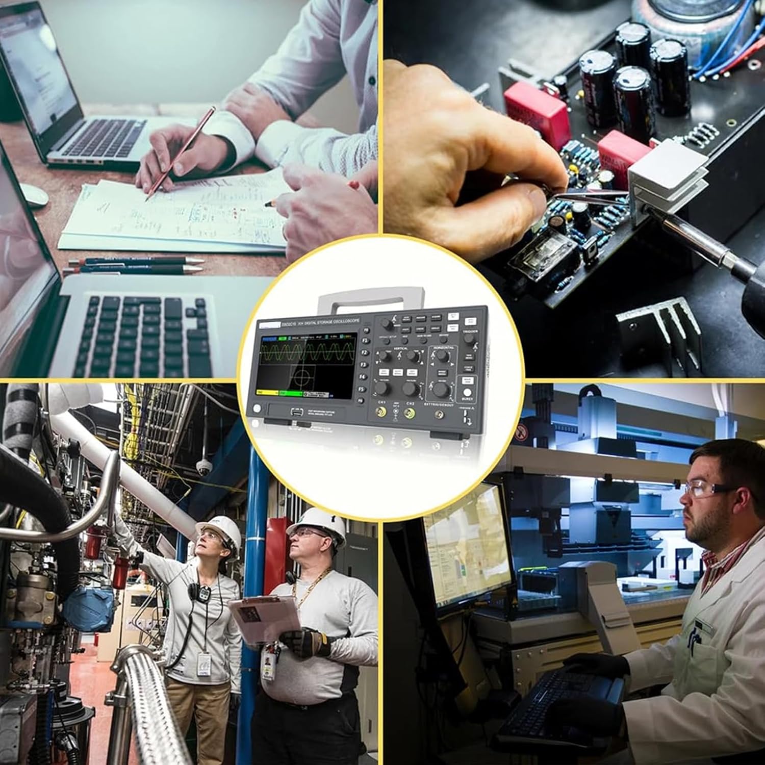DSO2C10 Handheld Digital Storage Oscilloscope, 2 Channels, 100MHz Bandwidth, 1GSa/s Sampling Rate, 8M Storage Depth, Equipped with p4100 high Voltage Probe