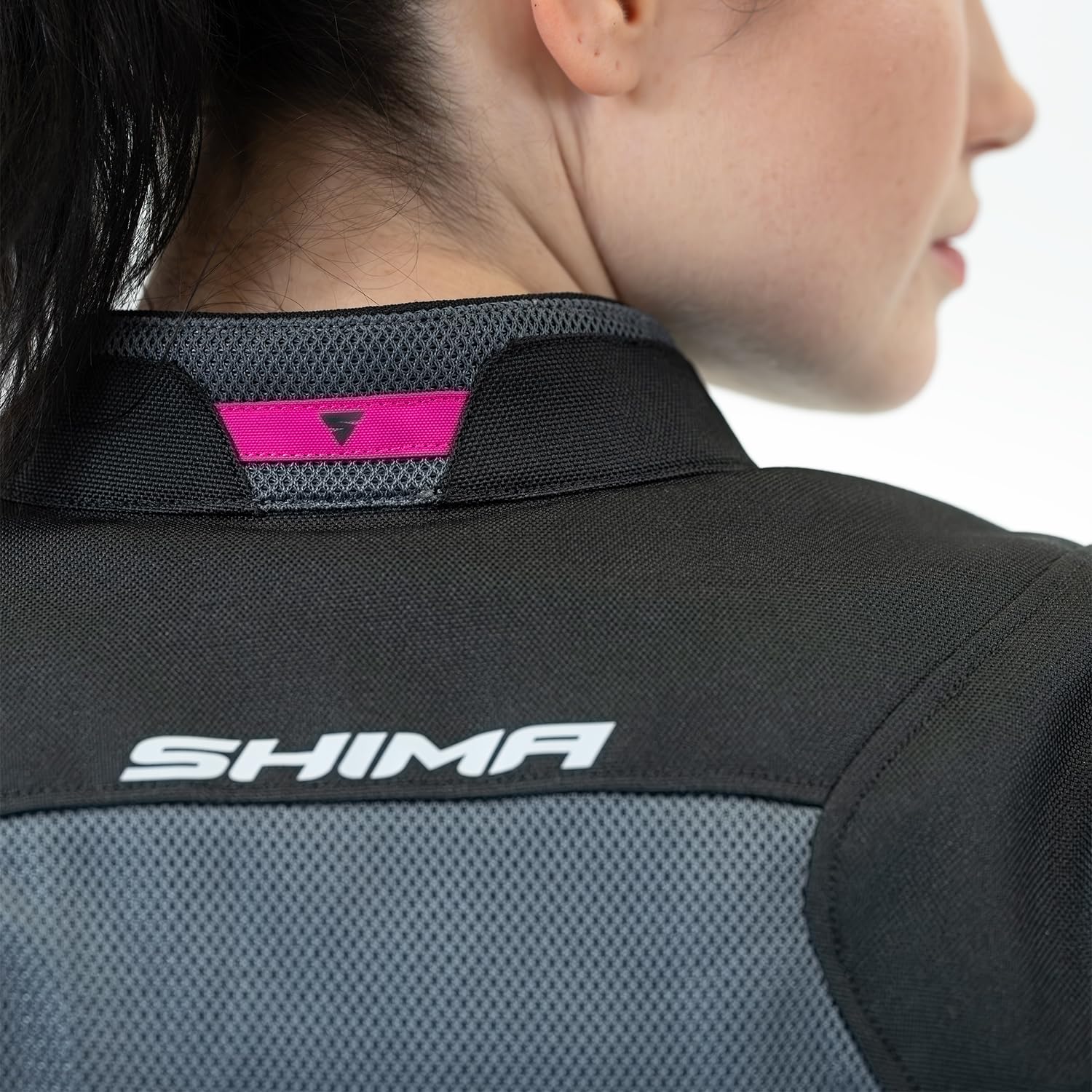 SHIMA RUSH Veste Moto Femme Homologué AIRFORCE Dorsale Blouson Armure Protecion Vestes Imperméable Textile Vetement Hiver Ete Touring Motos Aventure équipements (Femmes, Veste Regular, Rose, XL) | Ventilation optimisée