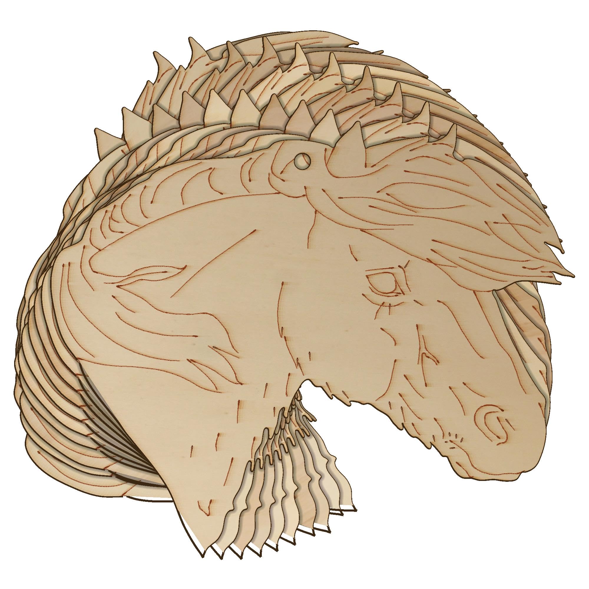 10x Wooden Shetland Pony Horse Head Craft Shapes 3mm Plywood(6 x 7.2cm,Hole Top Centre)