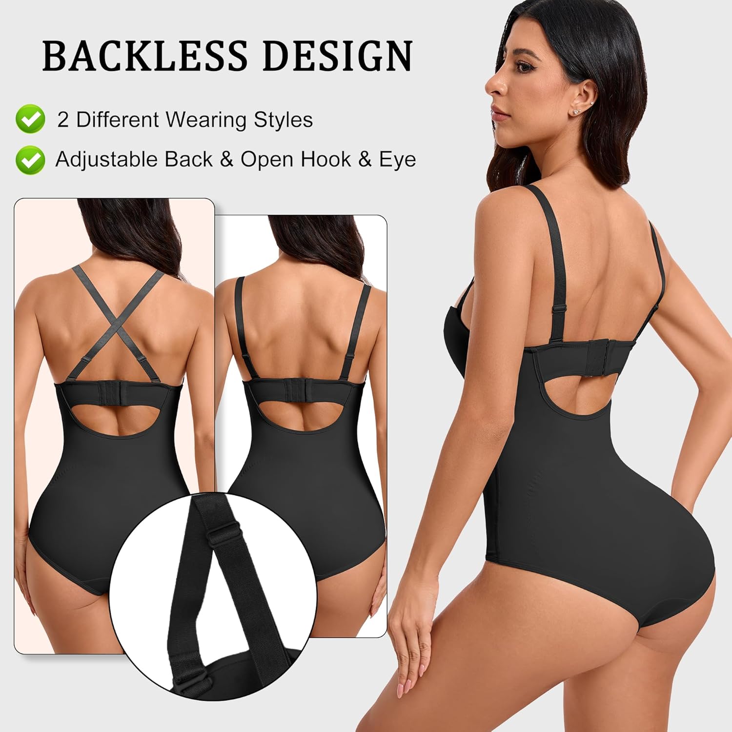 Hioffer Strapless Shapewear for Women Tummy Control Body Shaper - Seamless Shapewear Bodysuit with Built in Bra - Image 4