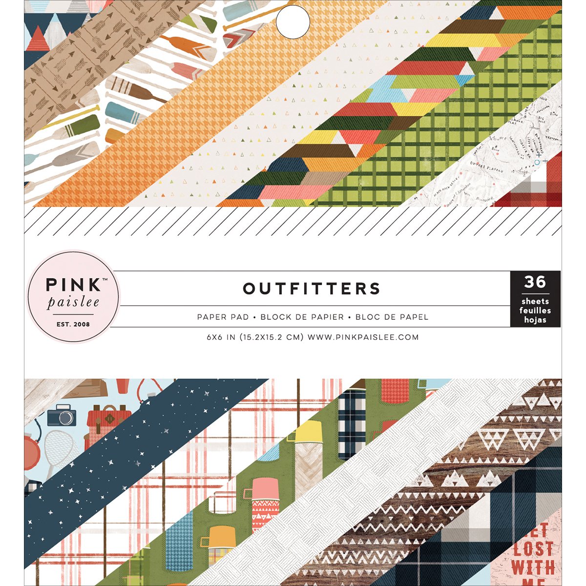 Pink Paislee Single-Sided Paper Pad 6"X6" 36/Pkg-Outfitters (310345)