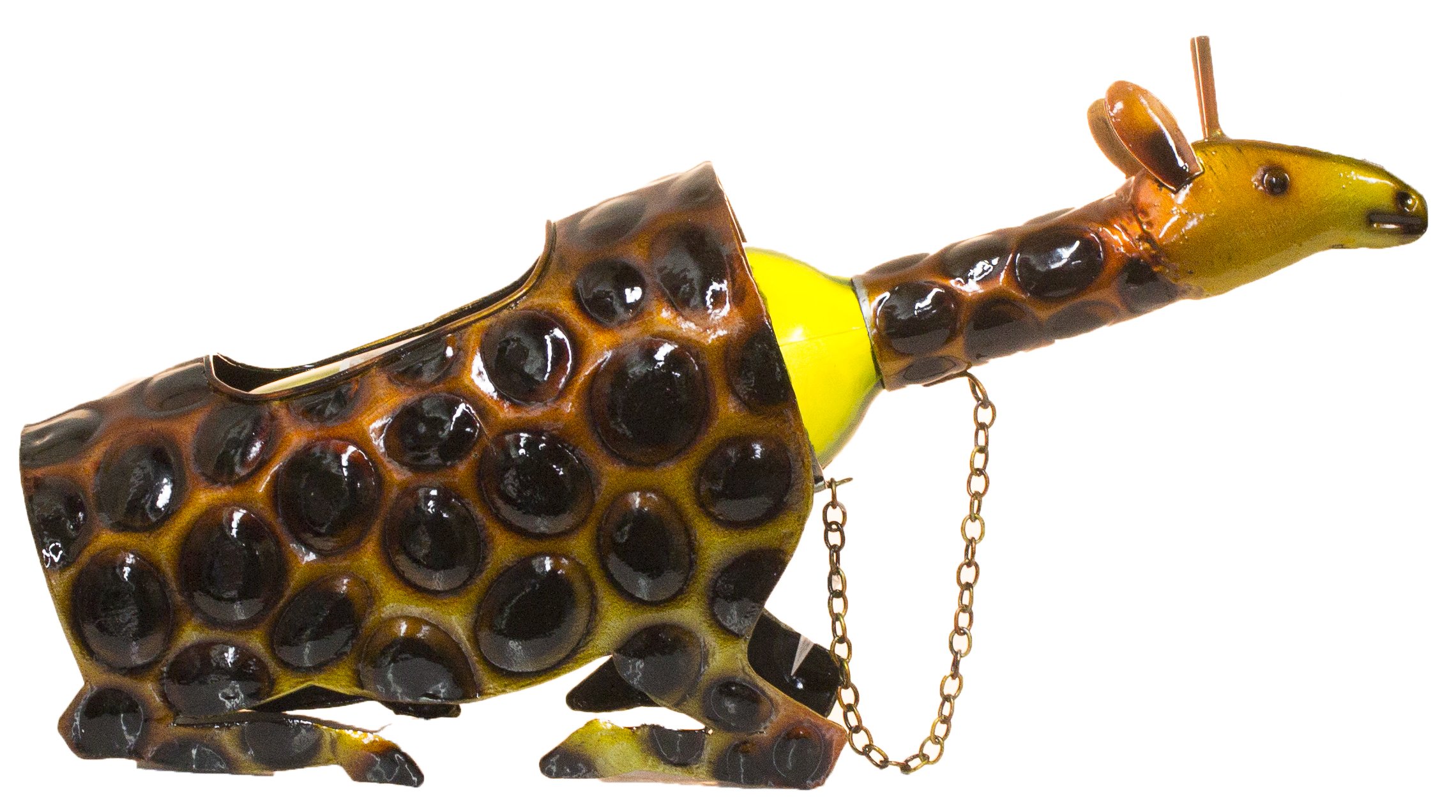 Gnz Giraffe Lovers Wine Bottle Holder w/Giraffe Head Bottle Topper