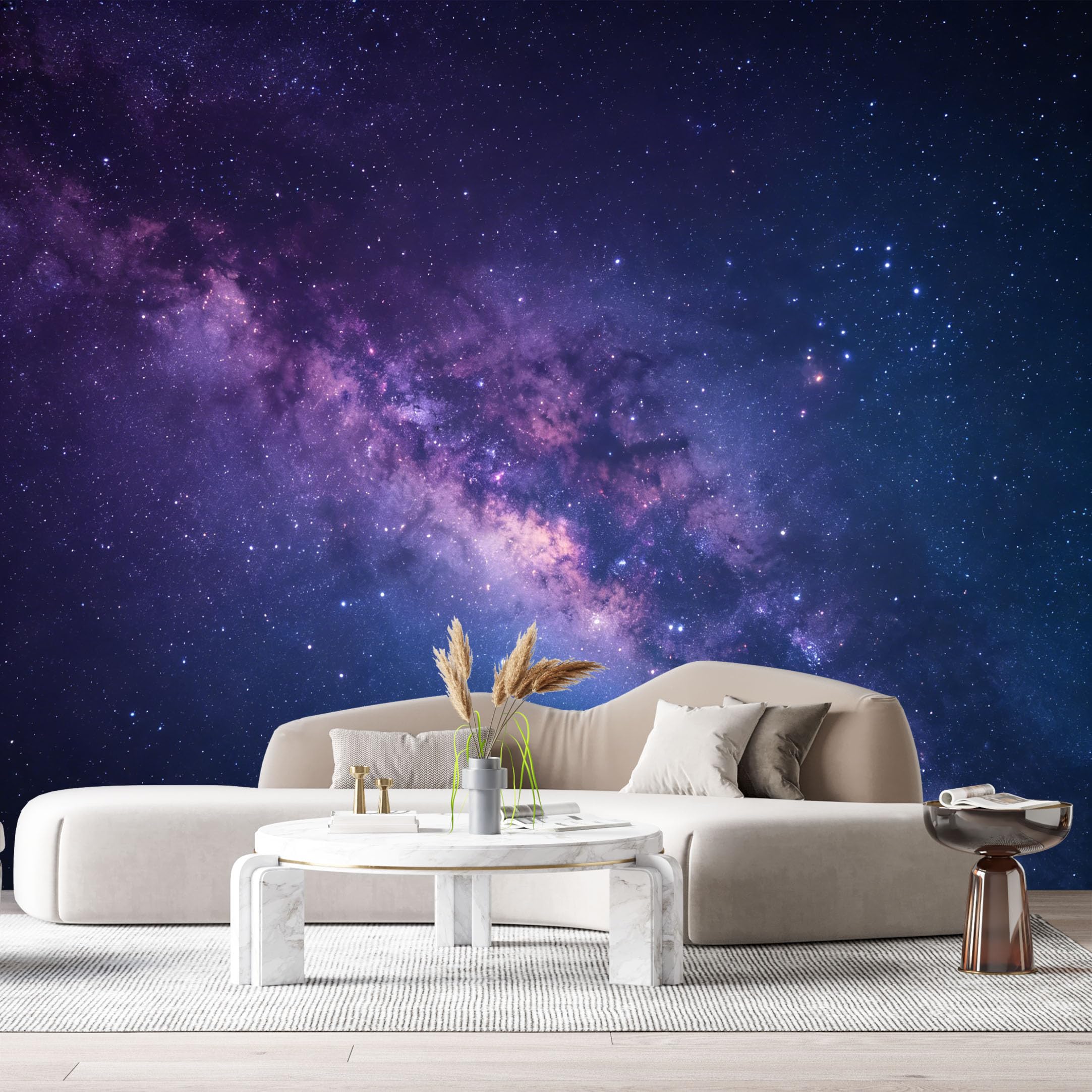 Custom Size Wall Murals Milky Way Galaxy Night Sky Abstract Cosmic Space Stars SelfAdhesive Wall Fabric Removable Large Wallpaper for Photo Living Room