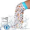 Kids Cast Cover for Showering Foot –Waterproof Reusable Cast Protector for Toddlers and Little Kids Cute Design with Fishes