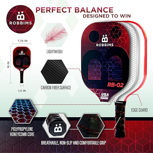 Miniatura 4 de Juego de pickleball portátil con red  4 paletas de fibra de carbono aprobadas por USAPA, bolsa de lona, sistema de red de pickleball de tamaño