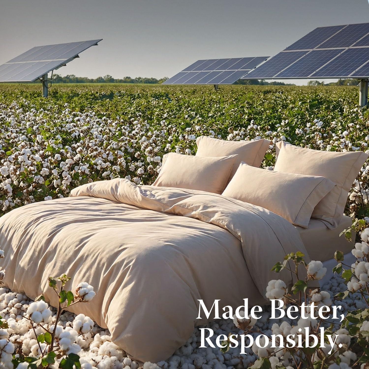 Threadmill Sage Green Duvet Cover King Size Bedding Set, Breathable Comforter Cover, Soft 3-Pc Cotton King Duvet Cover Set with 2 Pillow Shams, Button Closure & Corner Ties Fits Cal King Duvet Cover