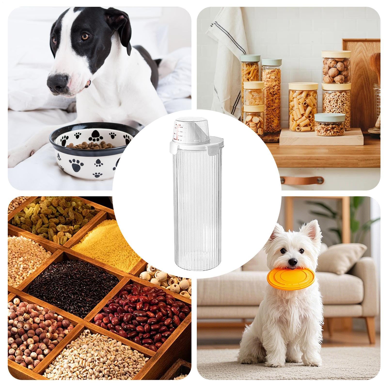 Contenedor de comida para gatos – Contenedor hermético de almacenamiento de alimentos para perros – Dispensador hermético de gran capacidad, suministros para mascotas, accesorios de cocina para