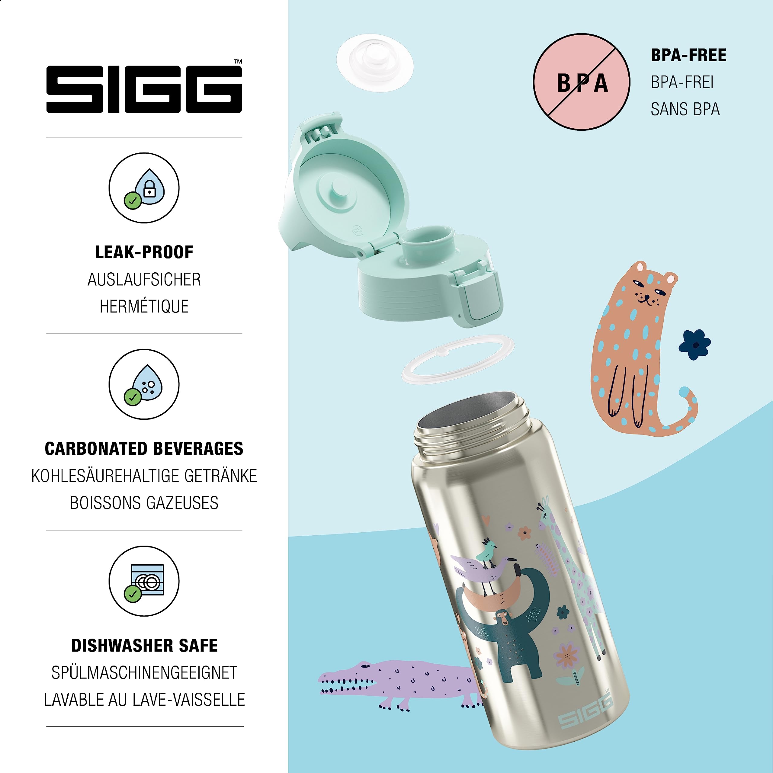 Sigg shield one atlantis gourde enfant (0,5 l), bouteille d'eau utilisable à une Sigg shield one atlantis gourde enfant (0,5 l), bouteille d'eau utilisable à une