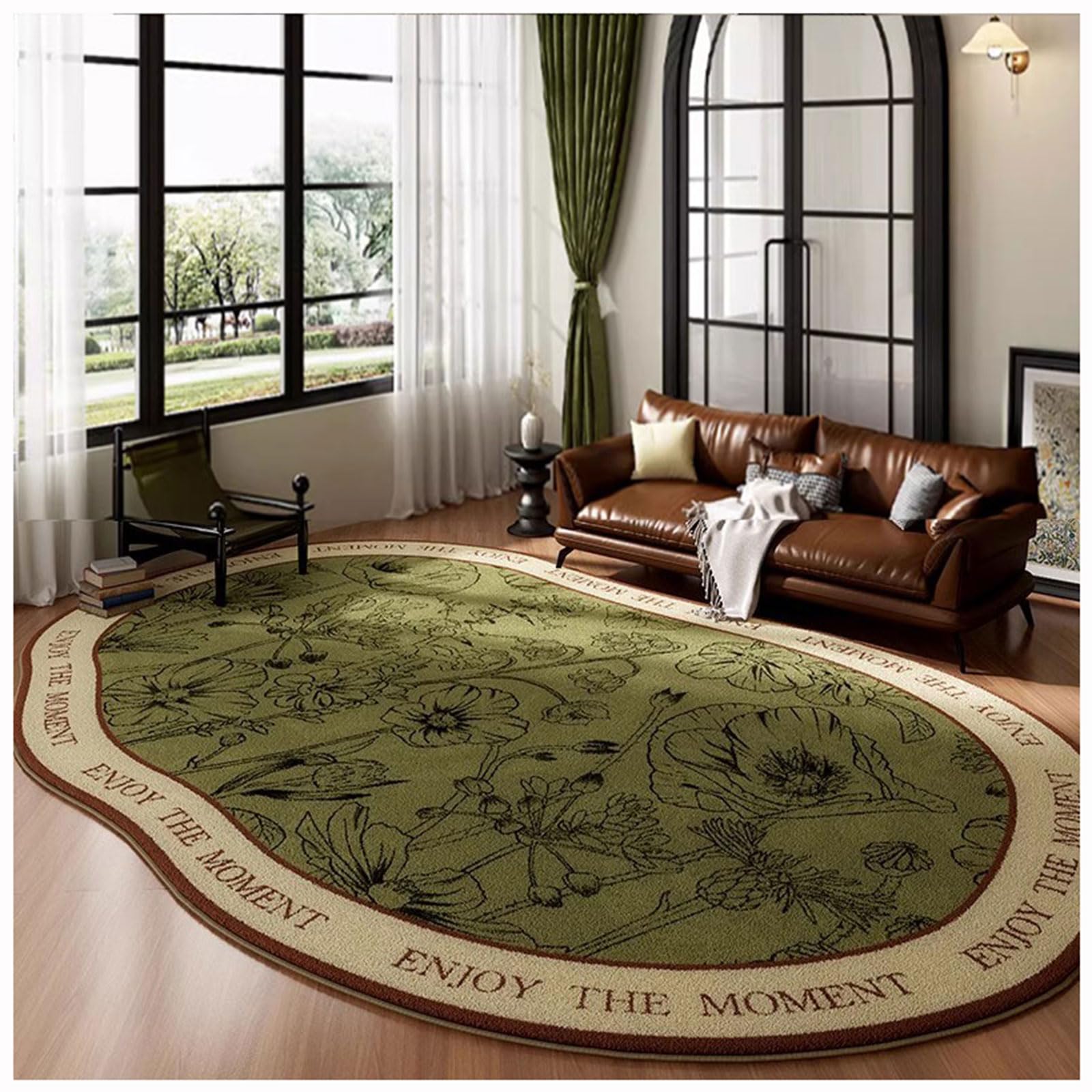 ZTGL Dywan Vintage, zmywalny duży dywan do salonu, dywany antypoślizgowe do sypialni, dywany z nadrukiem do kuchni i jadalni, mata kempingowa,B1,240x360cm