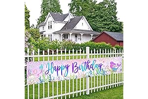 Avezano Happy Birthday Mermaid Banner