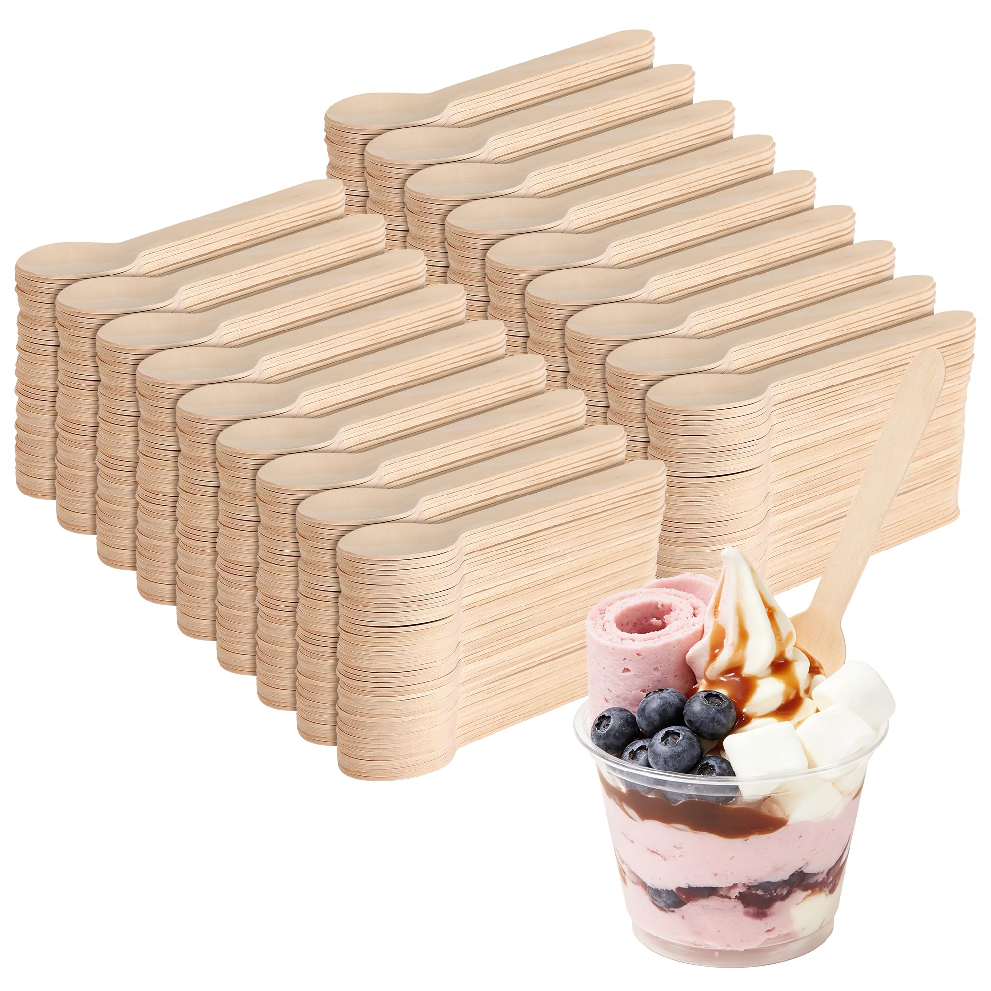 Confezione da 800 cucchiai usa e getta in legno, 16 cm, per feste, campeggio, matrimoni ed eventi di catering