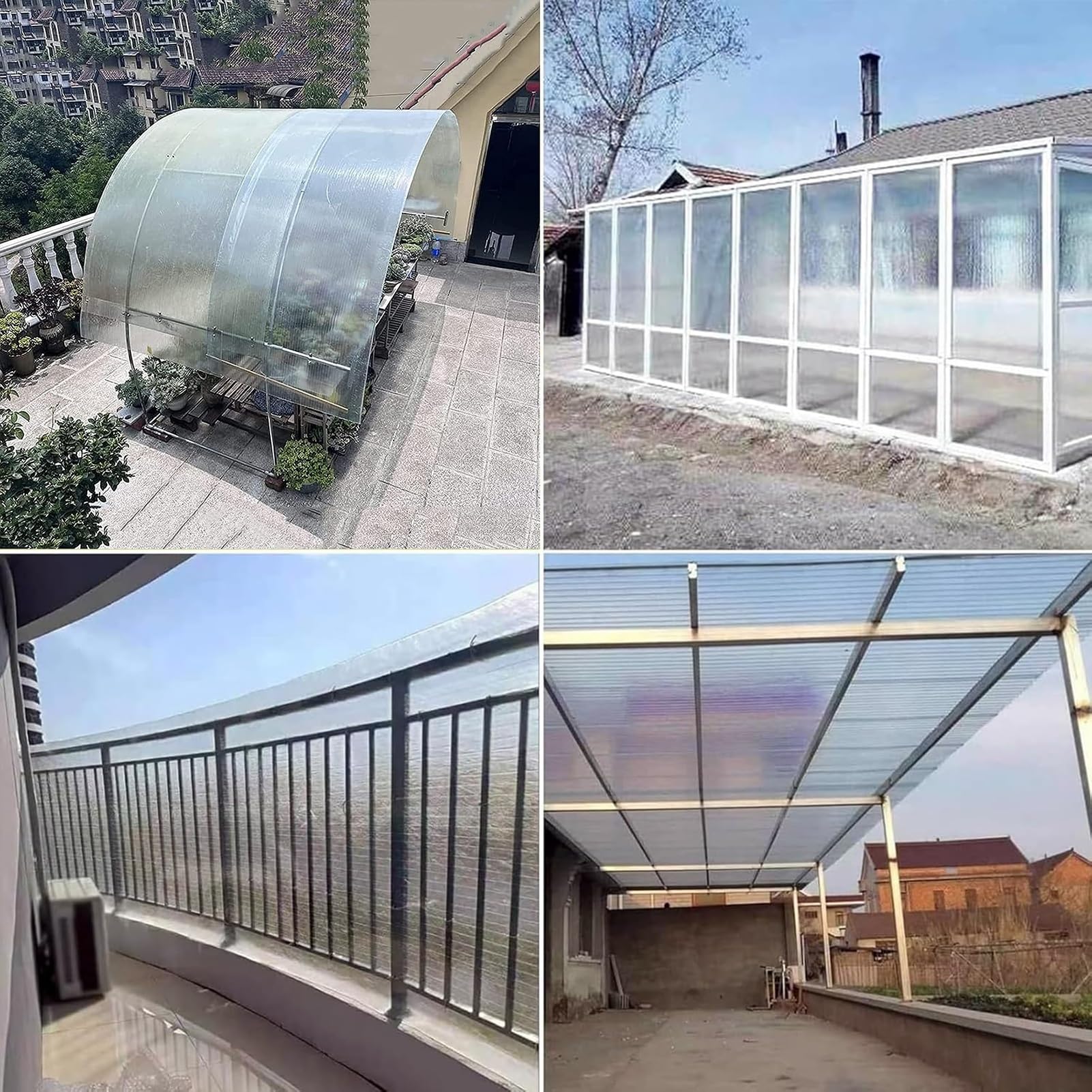 Planchas de Policarbonato para Tejados, Lámina para Techos Transparentes para Invernaderos, Planchas de Fibra de Vidrio, 0,8mm Paneles Aislantes(0.8x6m)