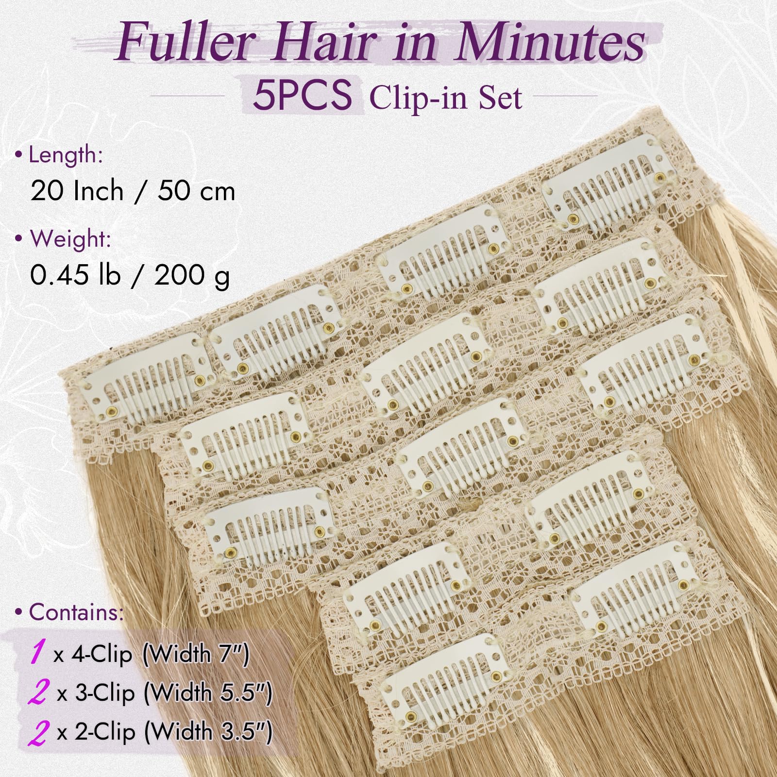 BARSDAR Blonde Clip in Hair Extensions - Image 2