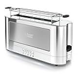 TRL9300GYR 2-Slice Glass Accent Long Toaster, Silver