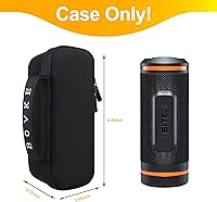 Vista 2 de BOVKE Funda de transporte para Bushnell Wingman 2/Bushnell Wingman Golf GPS Bluetooth altavoz, bolsillo de malla adicional para cables de carga