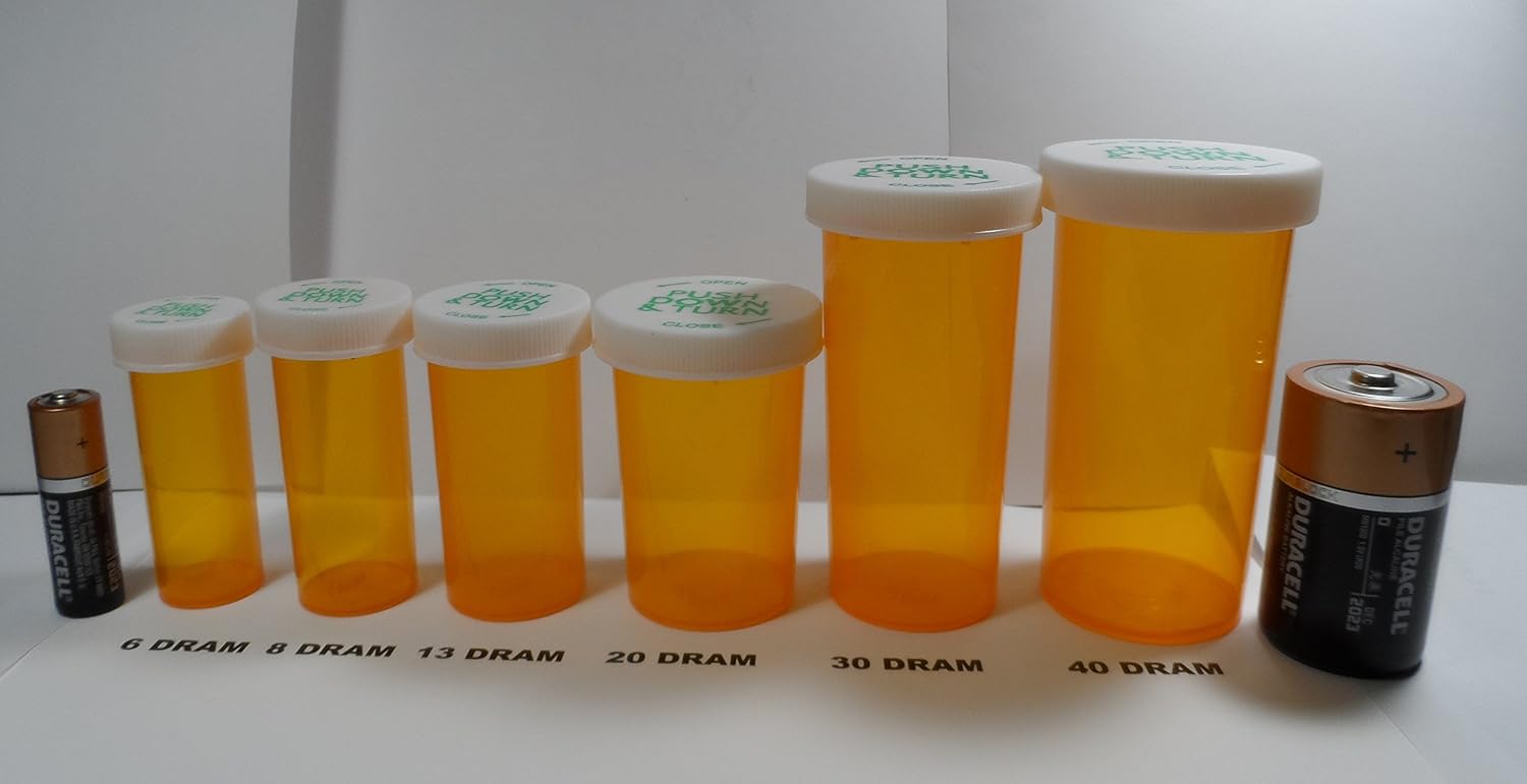 Plastic Storage Vials 25 Pack w/Caps Giant 30 Dram Size-New