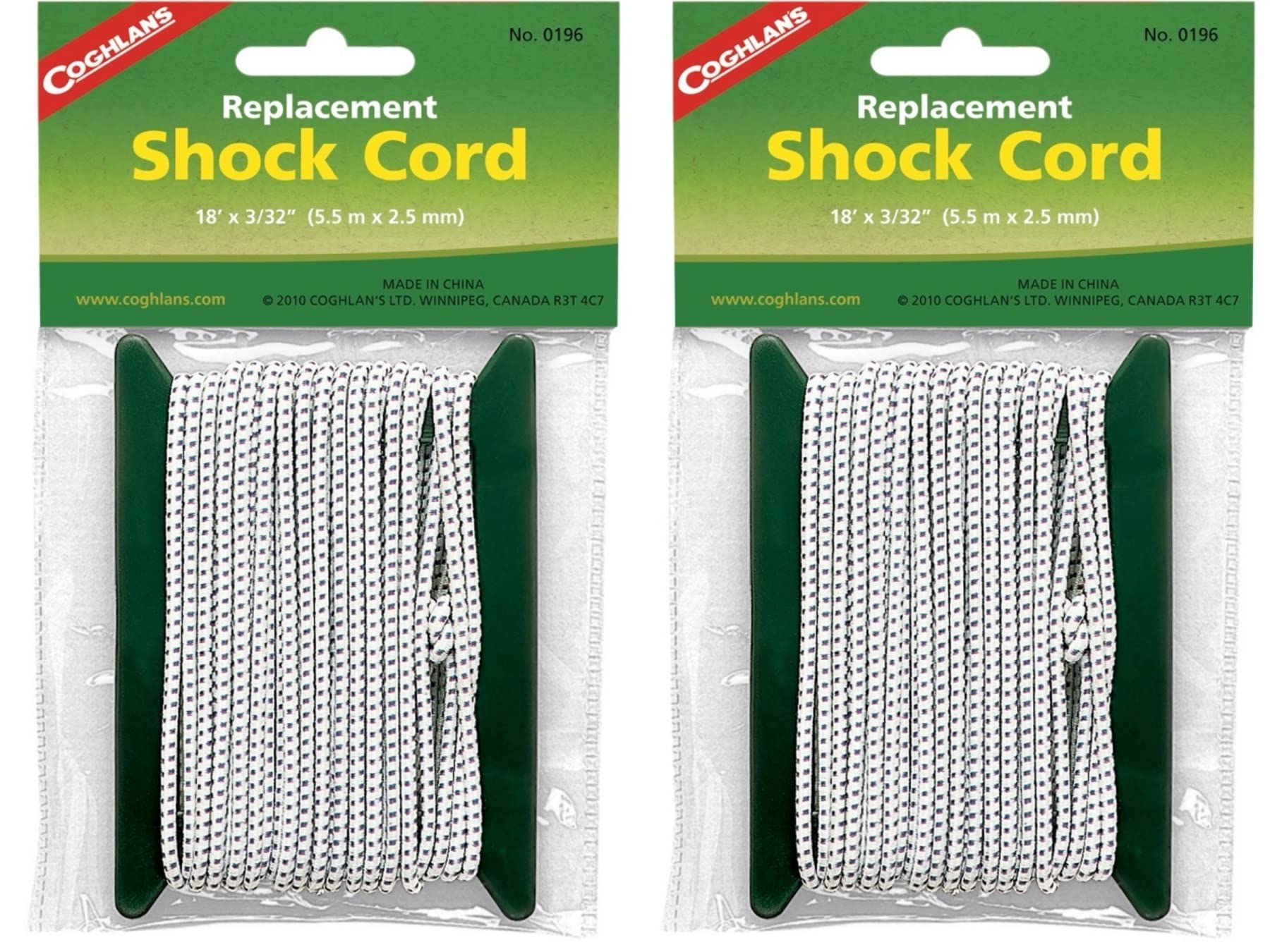 Coghlan's Replacement Shock Cord, 18' x 3/32" (2-Pack)