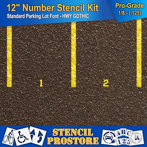 Miniatura 4 de Plantillas de pavimento  Juego de plantillas de número de 12 pulgadas  (12 piezas)  12 pulgadas x 9 pulgadas x 18 pulgadas (128 mil)  Grado