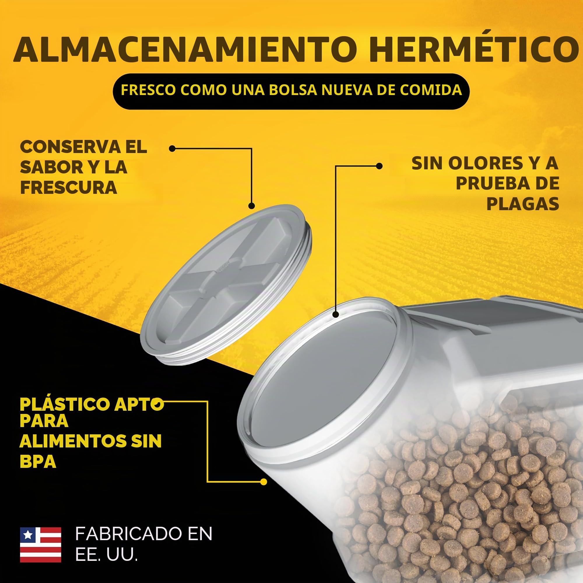 Gamma2 Vittles Vault - Contenedor apilable de almacenamiento de alimentos para perros con tapa hermética, para hasta 40 libras de comida seca para mascotas, para gatos y cachorros, plástico sin BPA,