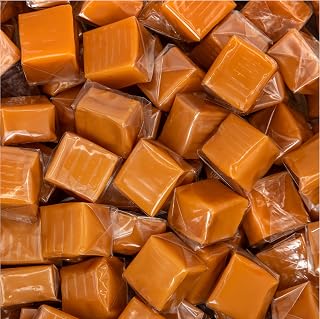 Funtasty Vanilla Caramel Candy 5lb Bulk Pack - Individually Wrapped Chewy Cubes, Gluten-Free for Snacking, Baking & Gifting