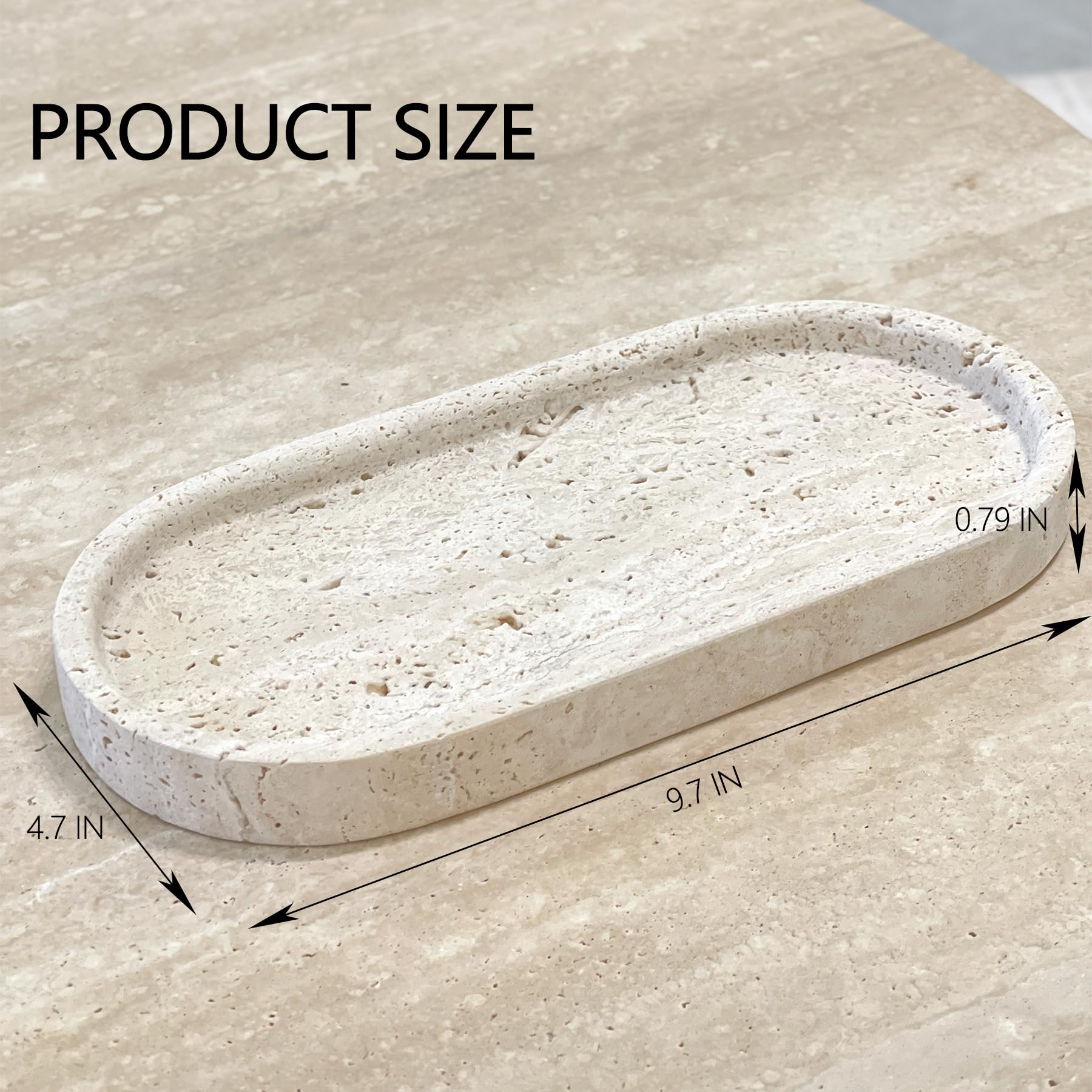 MOIYOBPM 100% Natural Marble Bathroom Vanity Tray Luxury Storage Stone Tray for Bathroom/Kitchen/Vanity/Dresser/Dessert Home Decor