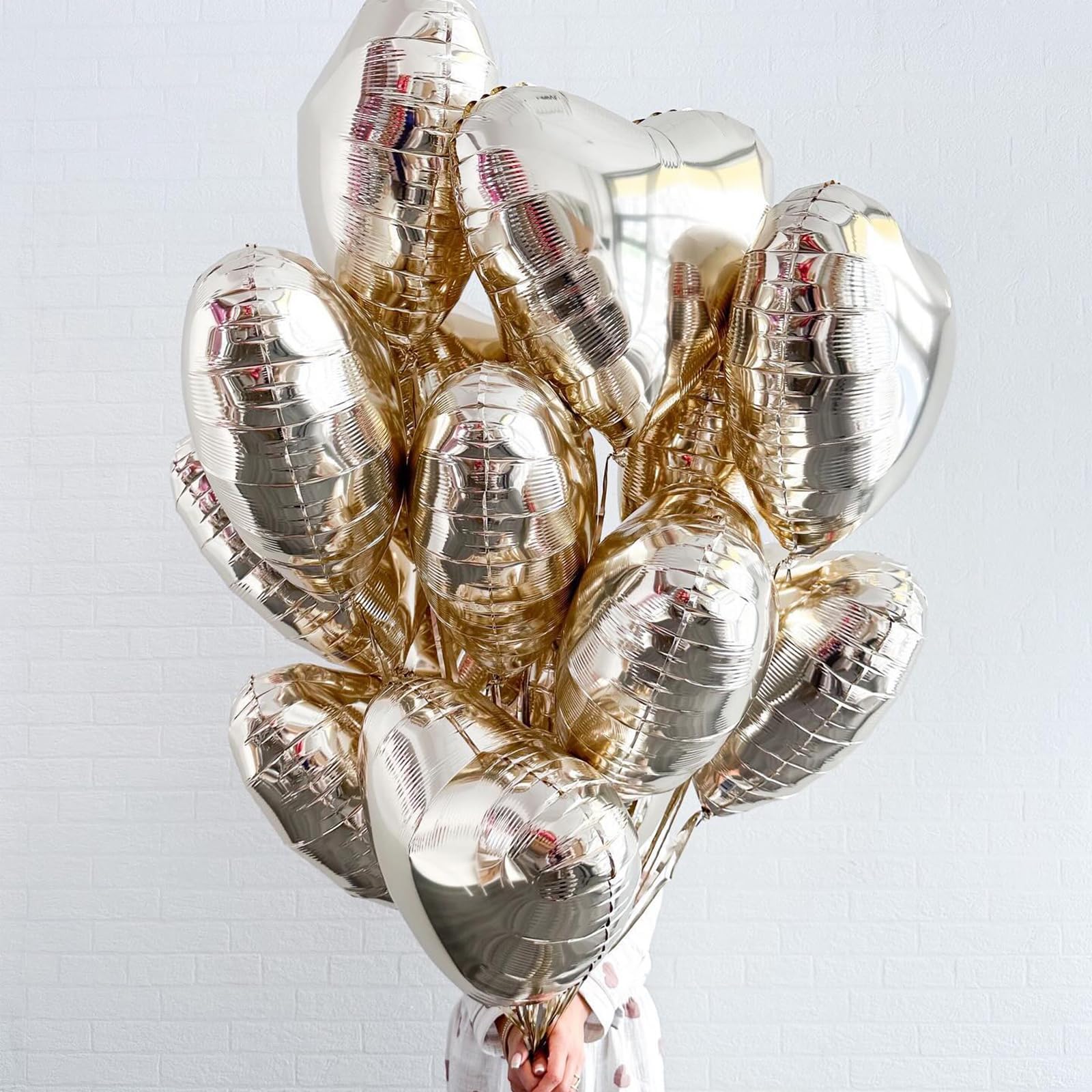 Gold Herz Luftballons,12Stück Hell Gold Herz Geformt Folie Luftballon,18Zoll Champagner Gold Helium Mylar Luftballons für Baby Dusche Geburtstag Jubiläum Hochzeit Party Dekoration