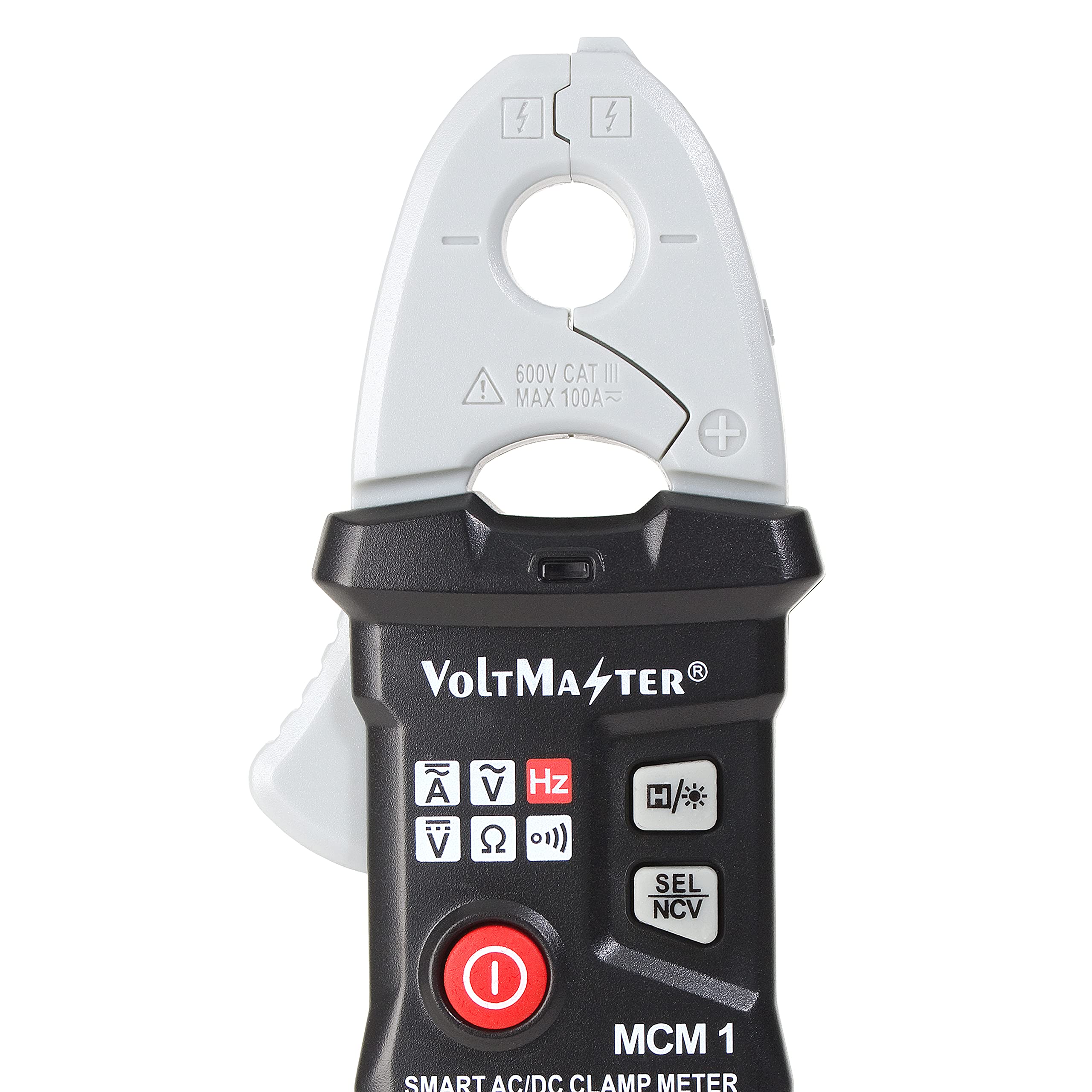 Voltmaster MCM 1 Pinza amperimétrica digital en miniatura CAT III 600 V (medición de corriente CA/CC, robusto, retención de datos, apagado automático, plástico ABS), negro/gris