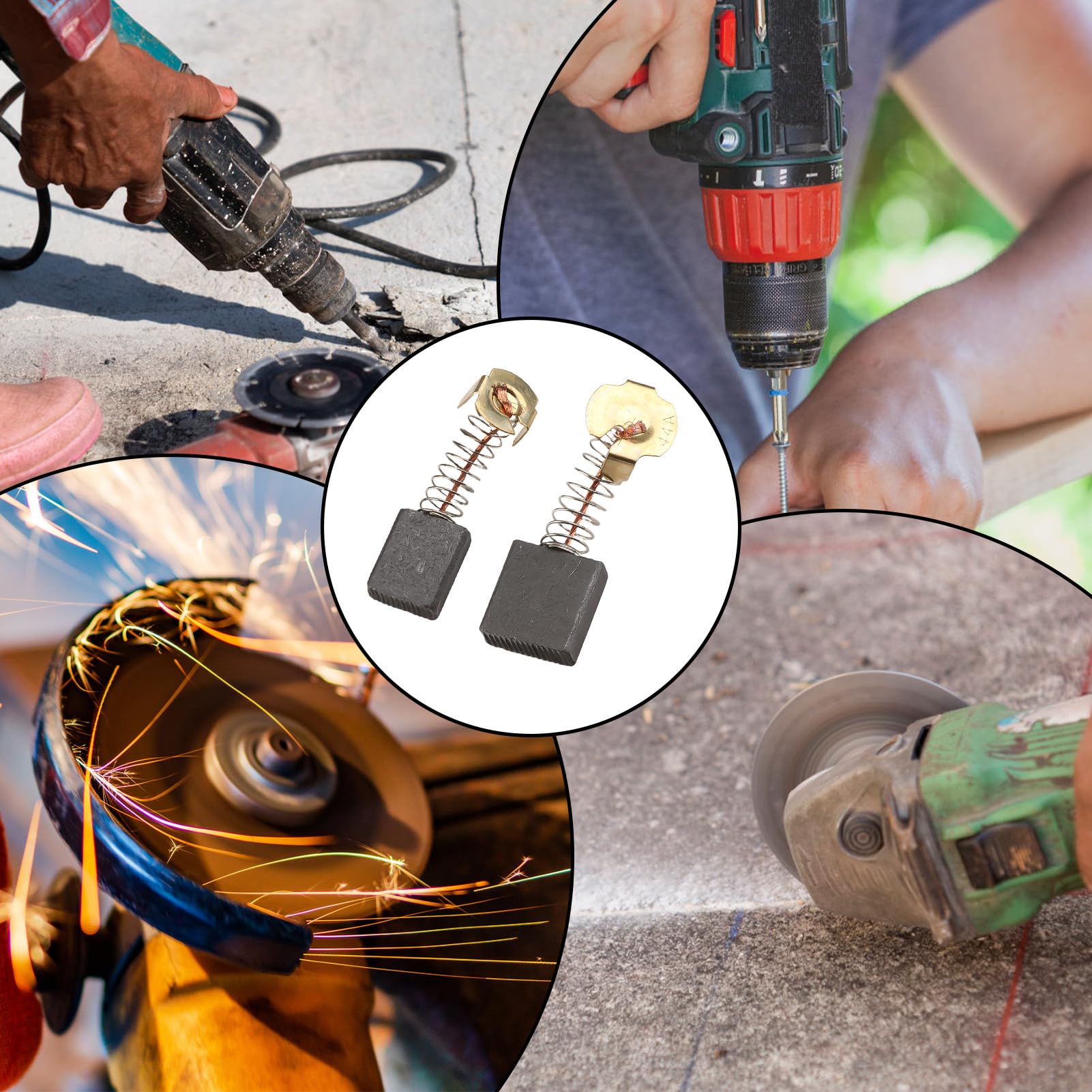 Set di 30 Spazzole di Carbone per Utensili Elettrici, Sostituzione di Alta Qualità per Motori, Dimensioni multiple, adatte per cantieri, Nero e Rame