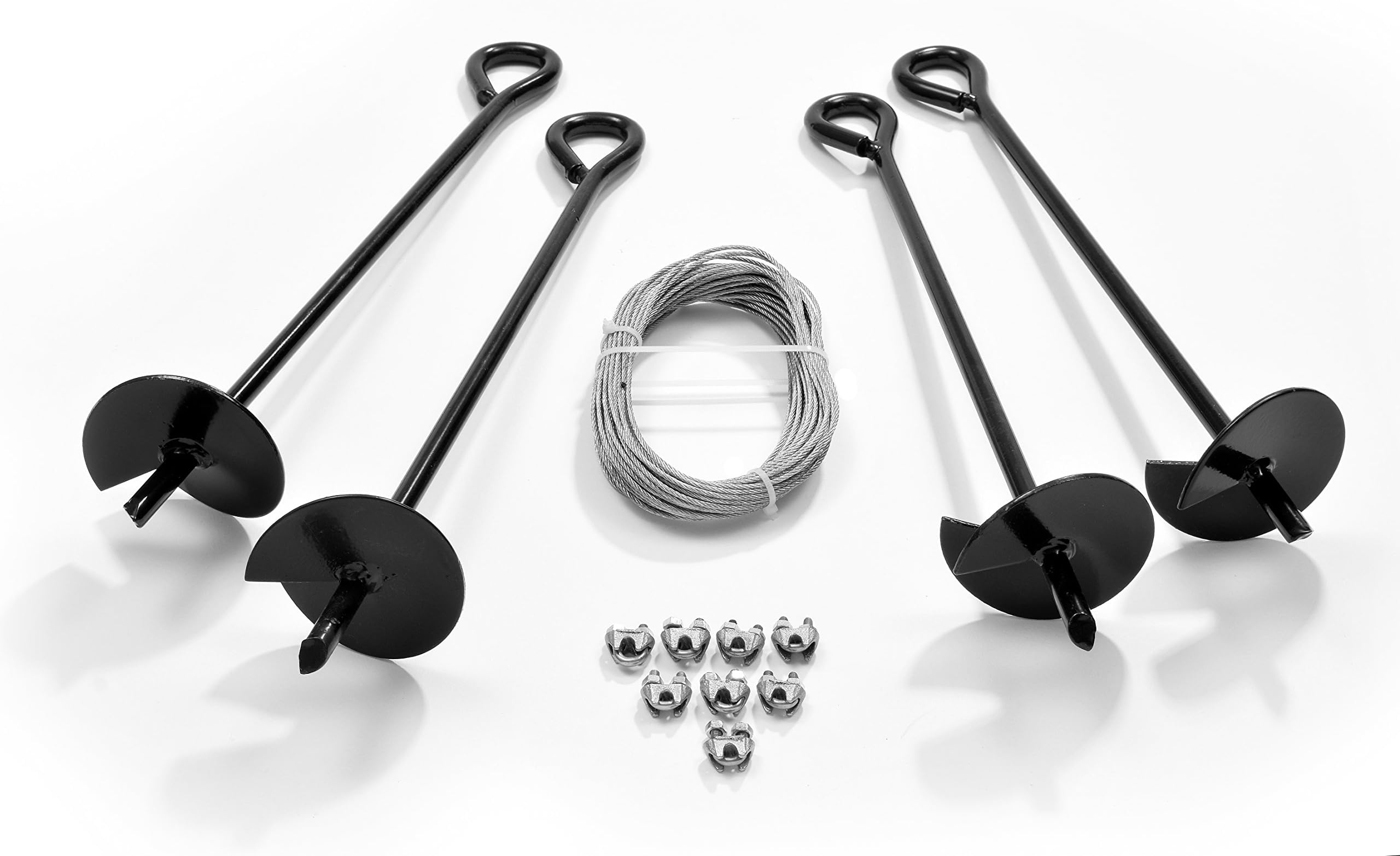 BISupply Ground Anchors, 15 Inch 8pk Black Shed Anchor