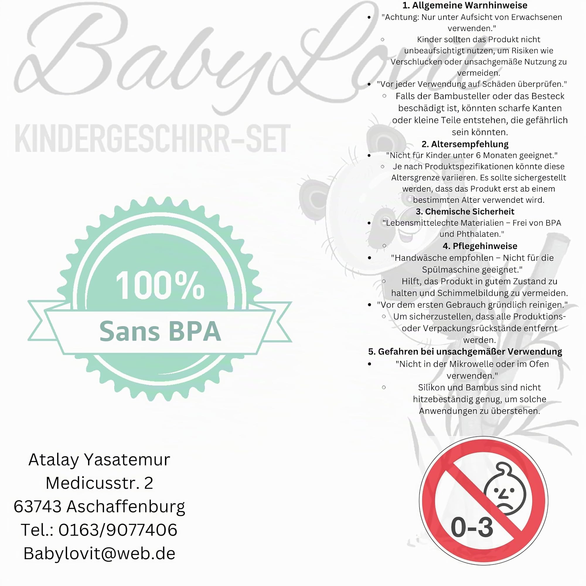Ventouse pour bébé et cuillère en bambou naturel L'original «Bambol» de Babylovit | Forme de vache | Apprenez les plats | Boîte repas assiette