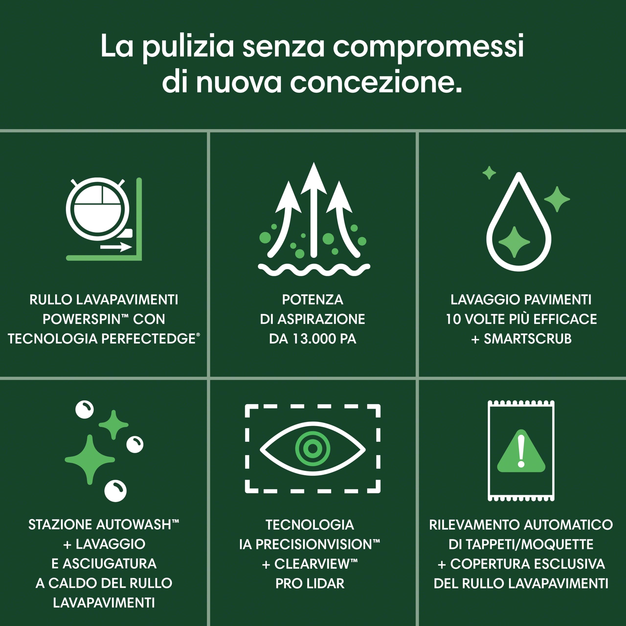 iRobot Roomba Max 706 Combo+Stazione AutoWash, Robot Aspirapolvere Lavapavimenti, ProLiDAR, PowerSpin Roller Mop,SmartScrub,Riconoscimento Oggetti AI,Pulizia Predittiva, Controllo Vocale e App, Nero