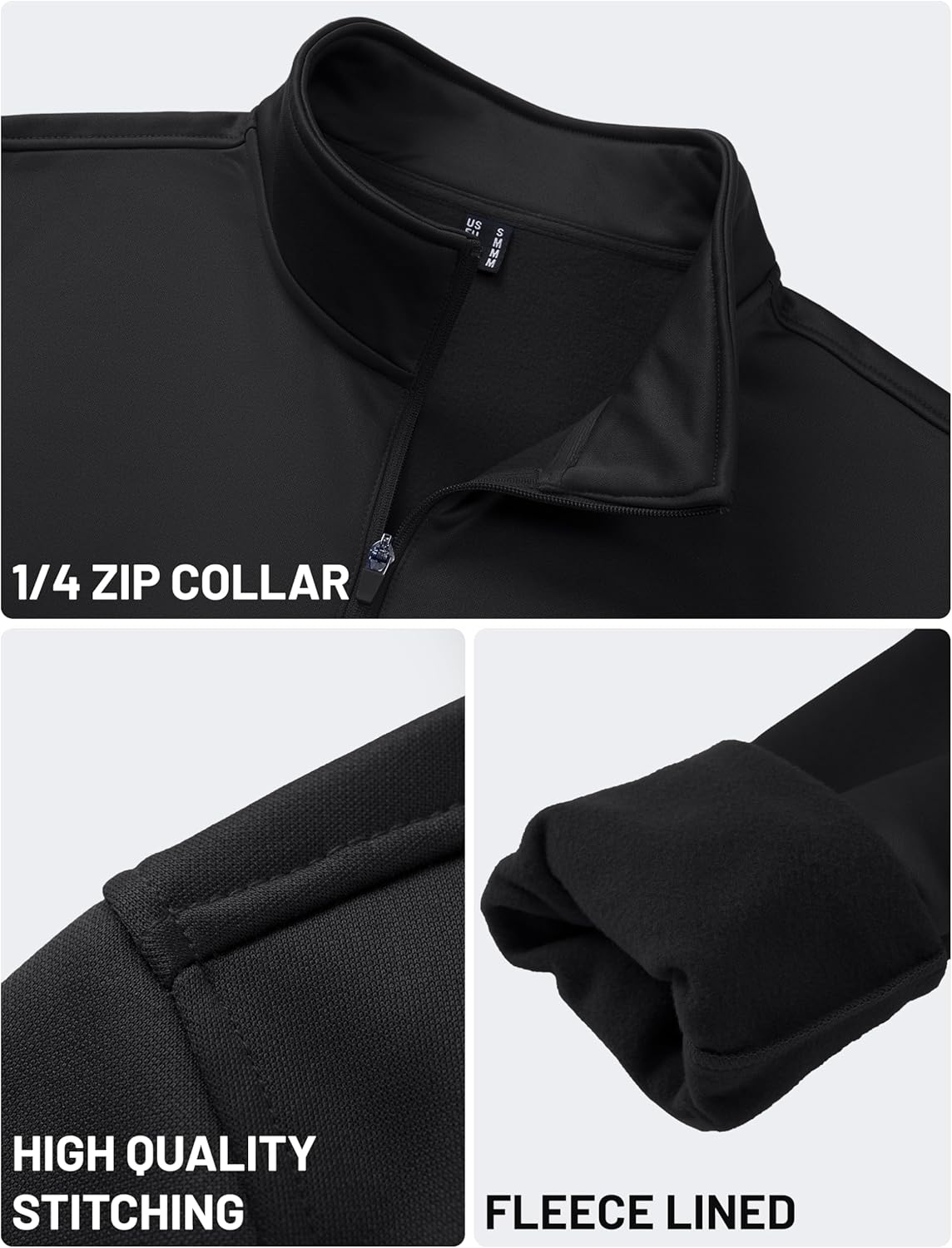 TACVASEN Men's Quarter Zip Pullover Sweatshirts Lightweight Fleece Lined Thermal Sweatshirts 1/4 Zip Golf Sweaters - Image 5