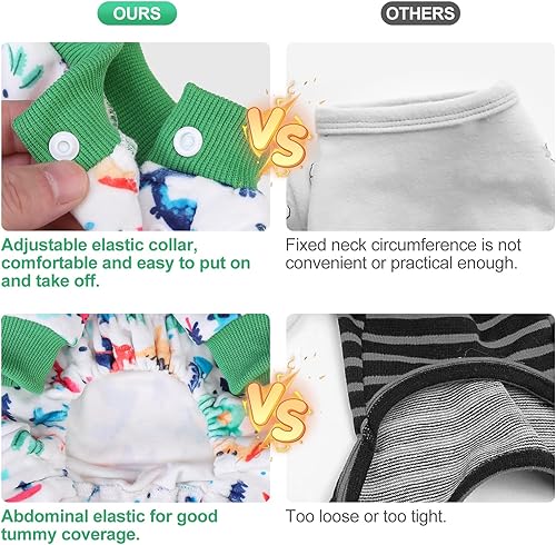 Miniatura 4 de BEAUTYZOO Pijamas para perros de tamaño pequeño, pijamas de verano para niños y niñas, pijamas de algodón suave y elástico para cachorros, pijamas