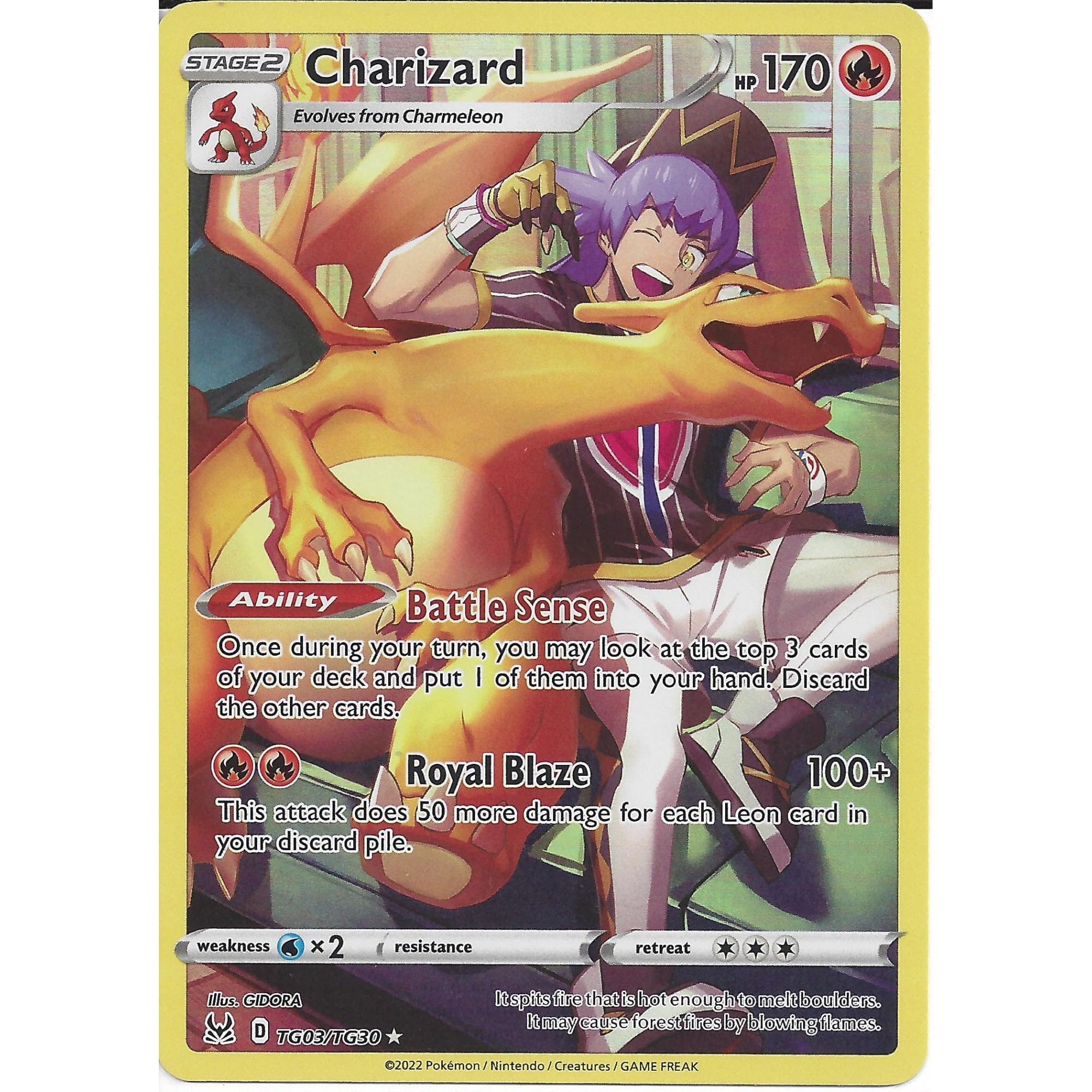 Pokémon Charizard - Holo Rare Sword & Shield: Lost Origin Collectible Card  - Near Mint