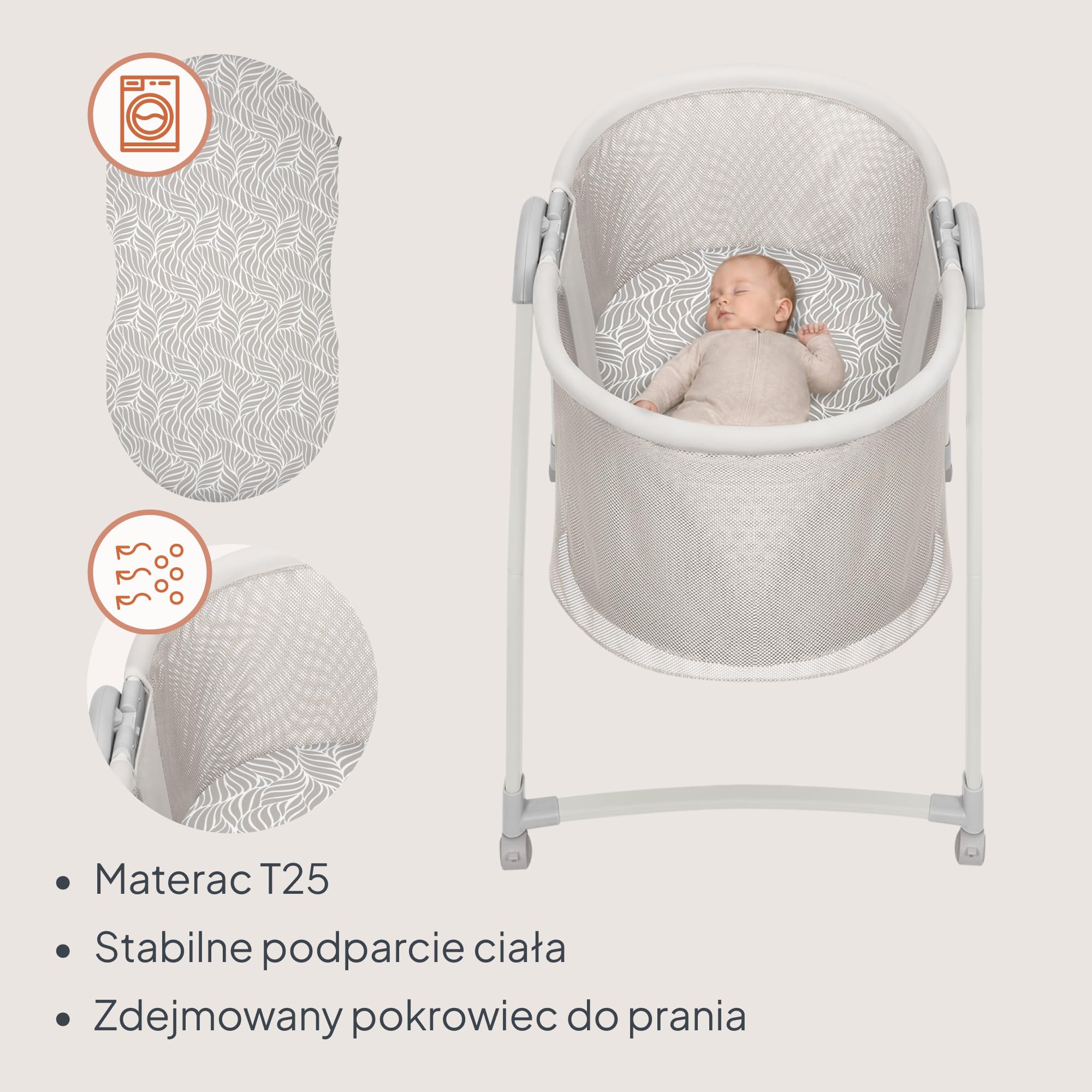 Lionelo Gaya Kołyska Elektryczna dla Niemowląt, Automatyczne Bujanie