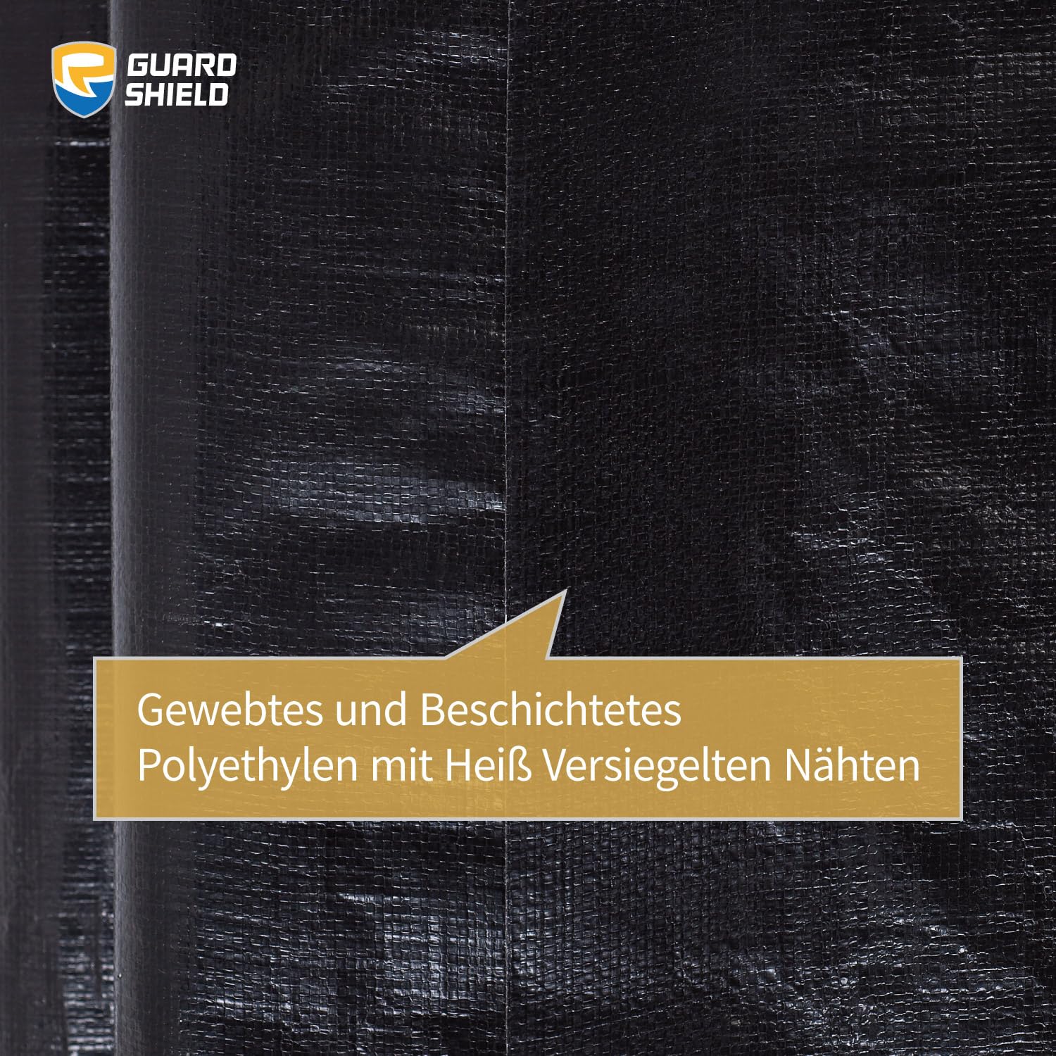 GUARD SHIELD Telone protettivo con occhielli, impermeabile, 4 m x 8 m, nero, 160 g/㎡, multiuso, resistente agli strappi, stabilizzato ai raggi UV, resistente alla muffa